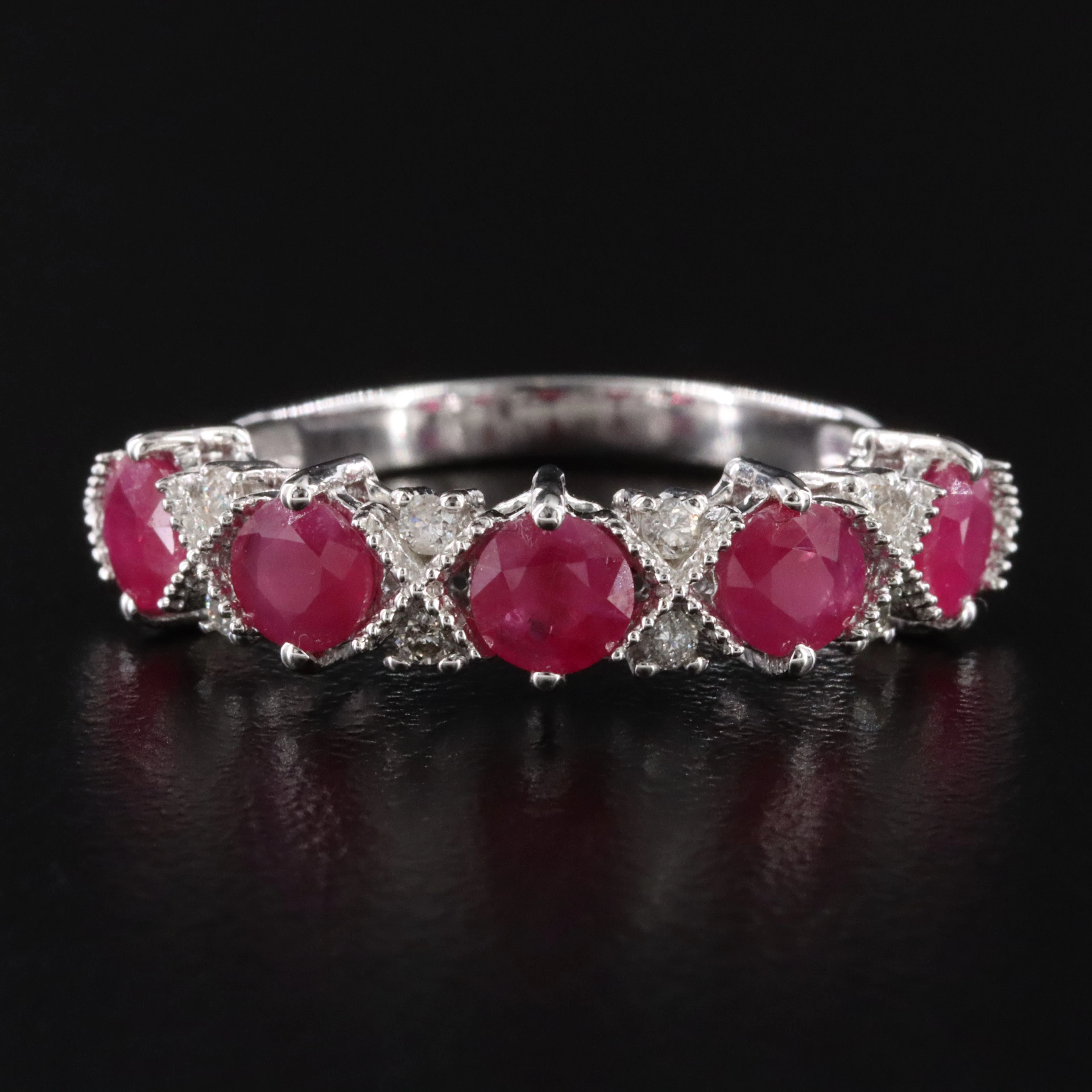 14K Ruby and Diamond Stackable Ring