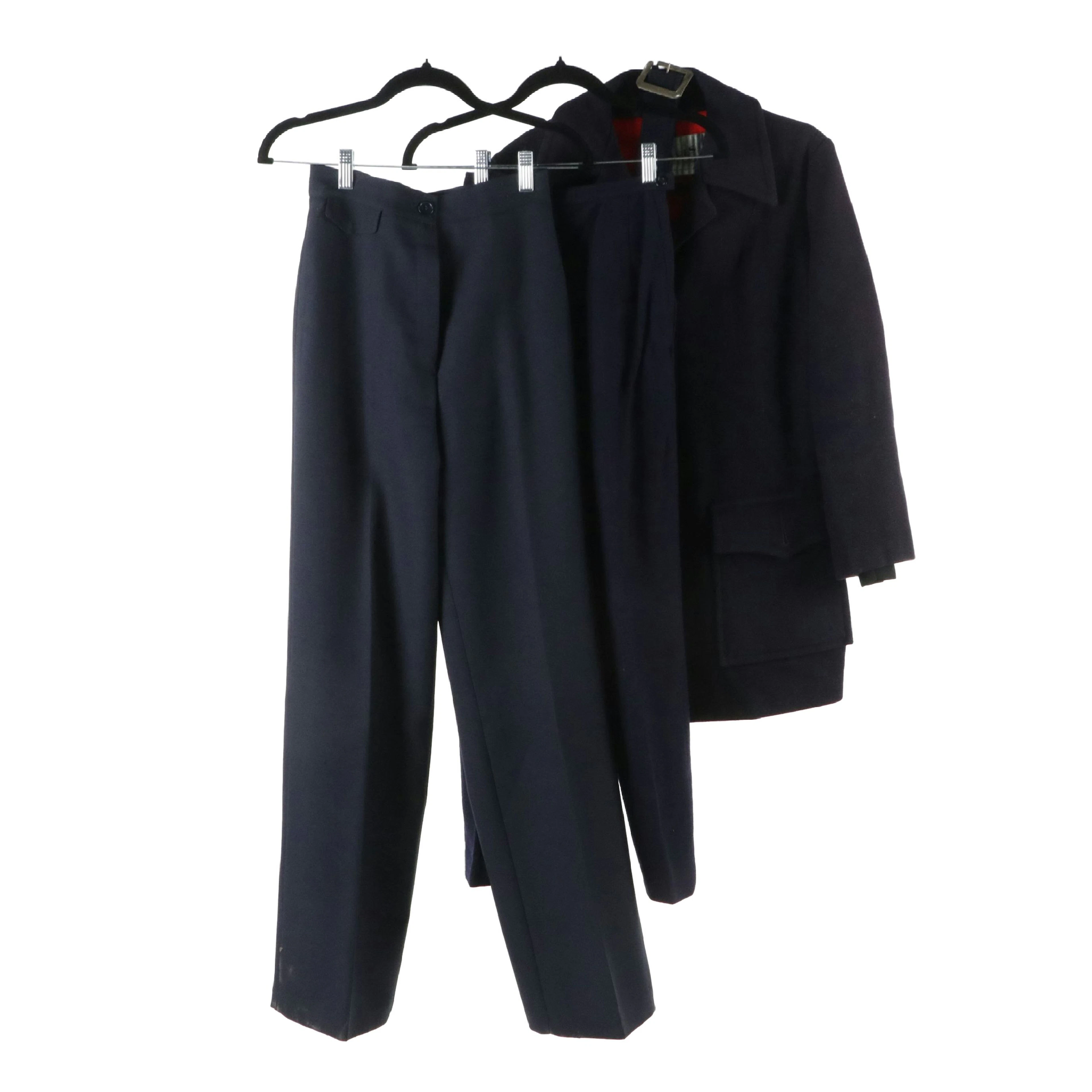 Bobbie Brooks Vintage Navy Blue Wool Pants and Harolde's Vintage Wool Coat