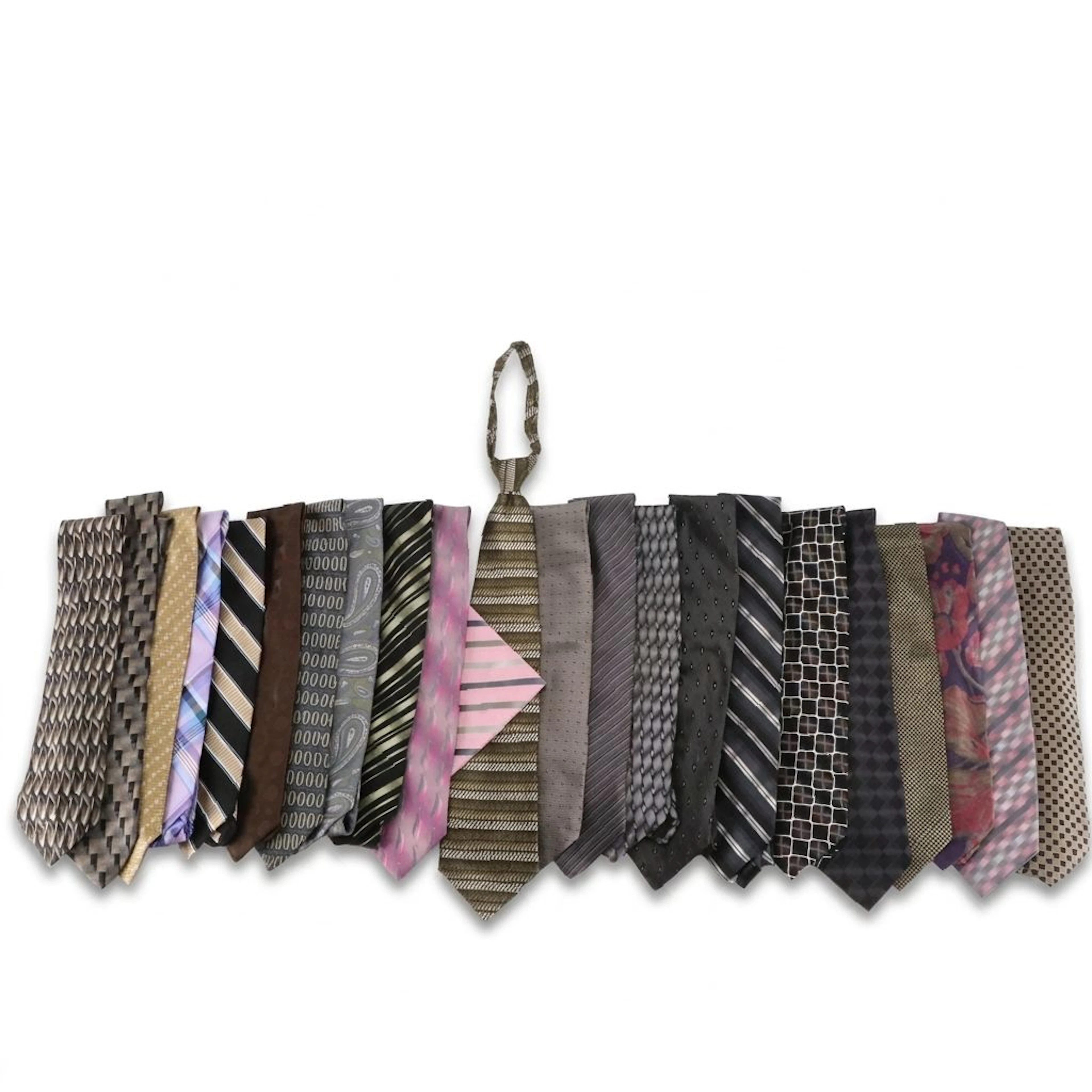 Men's Assorted Patterned Neckties Including Tommy Hilfiger, Calvin Klein, More