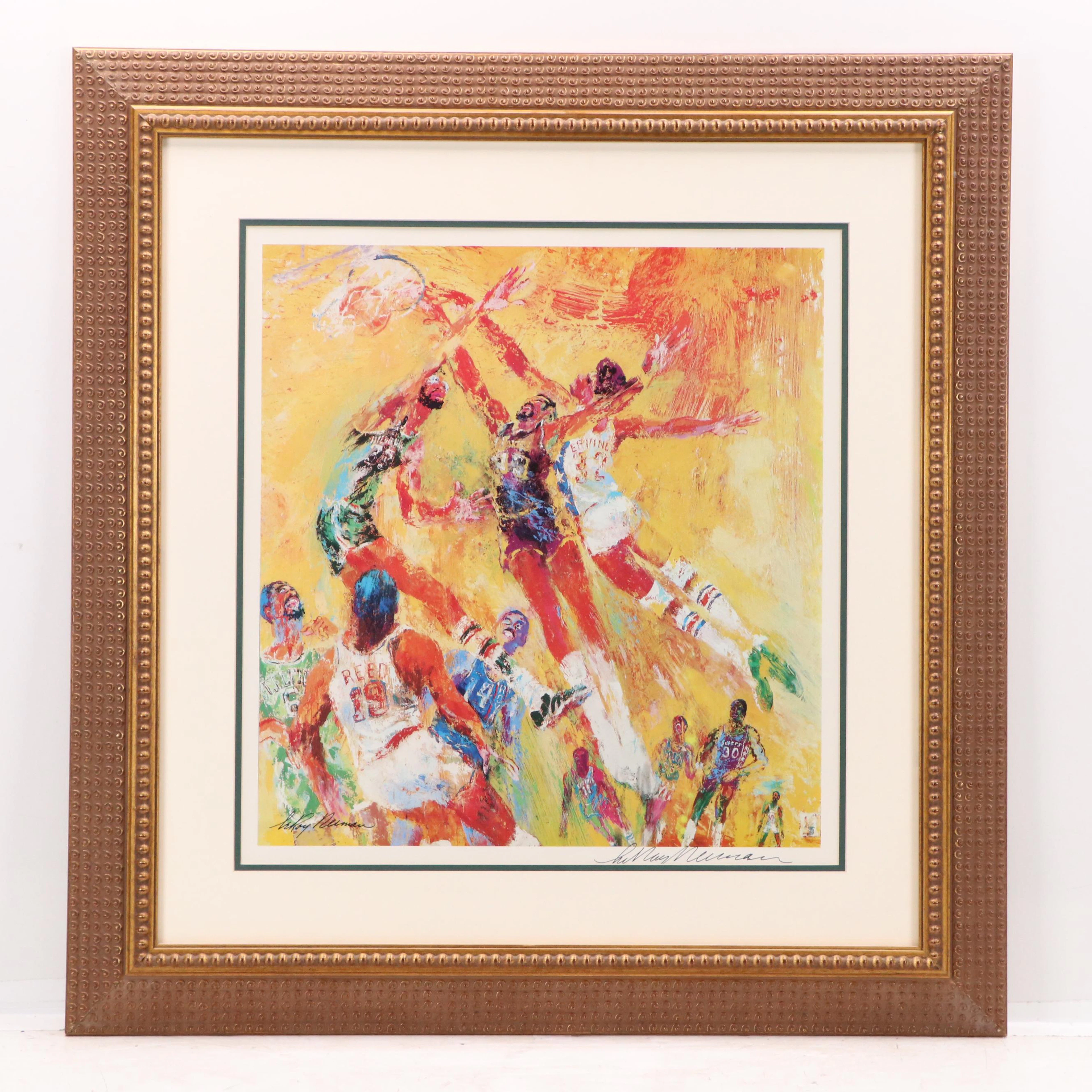 LeRoy Reiman Offset Lithograph Poster "Basketball Superstars"