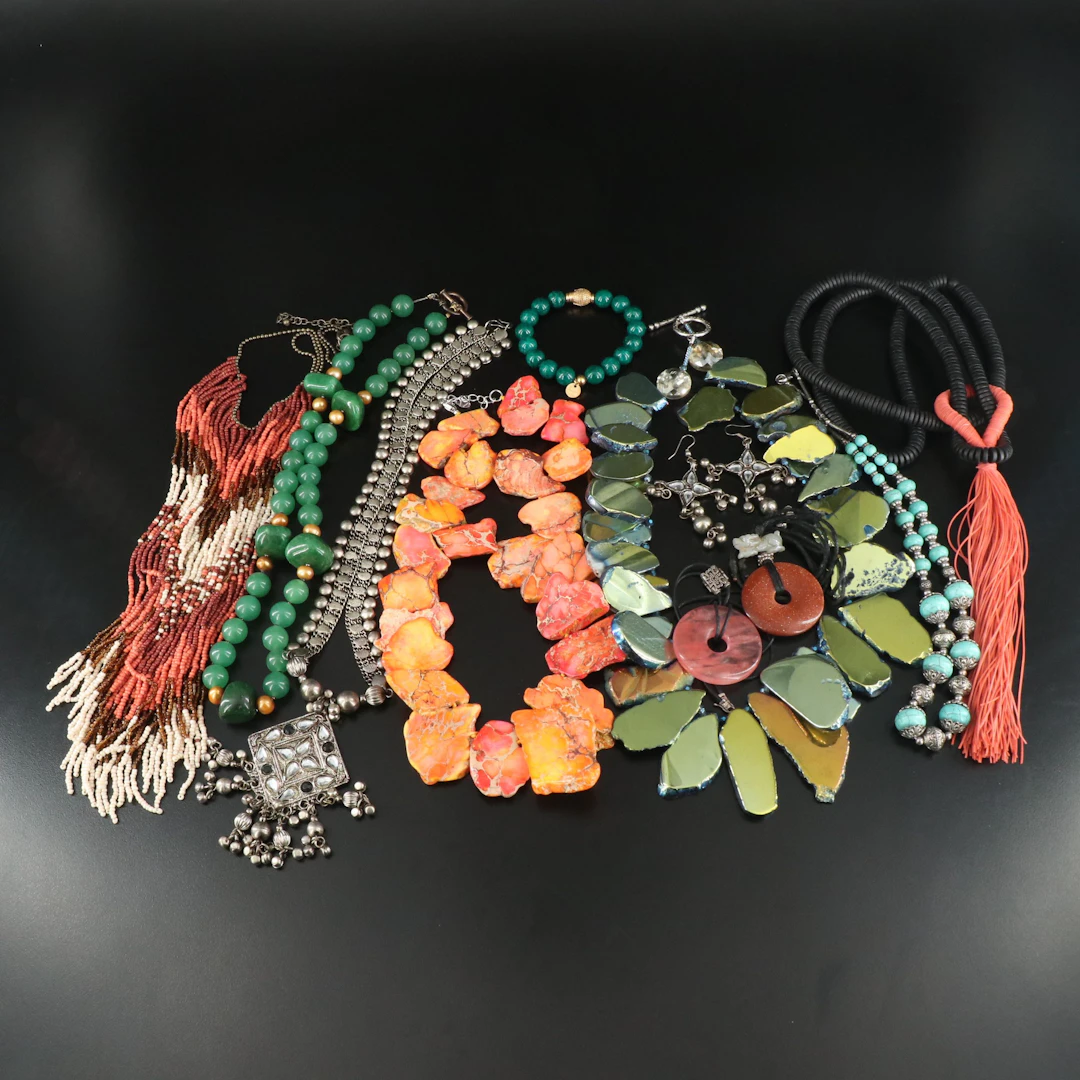 Seed Bead Fringe and Mughal Style Necklaces Featured in Jewelry