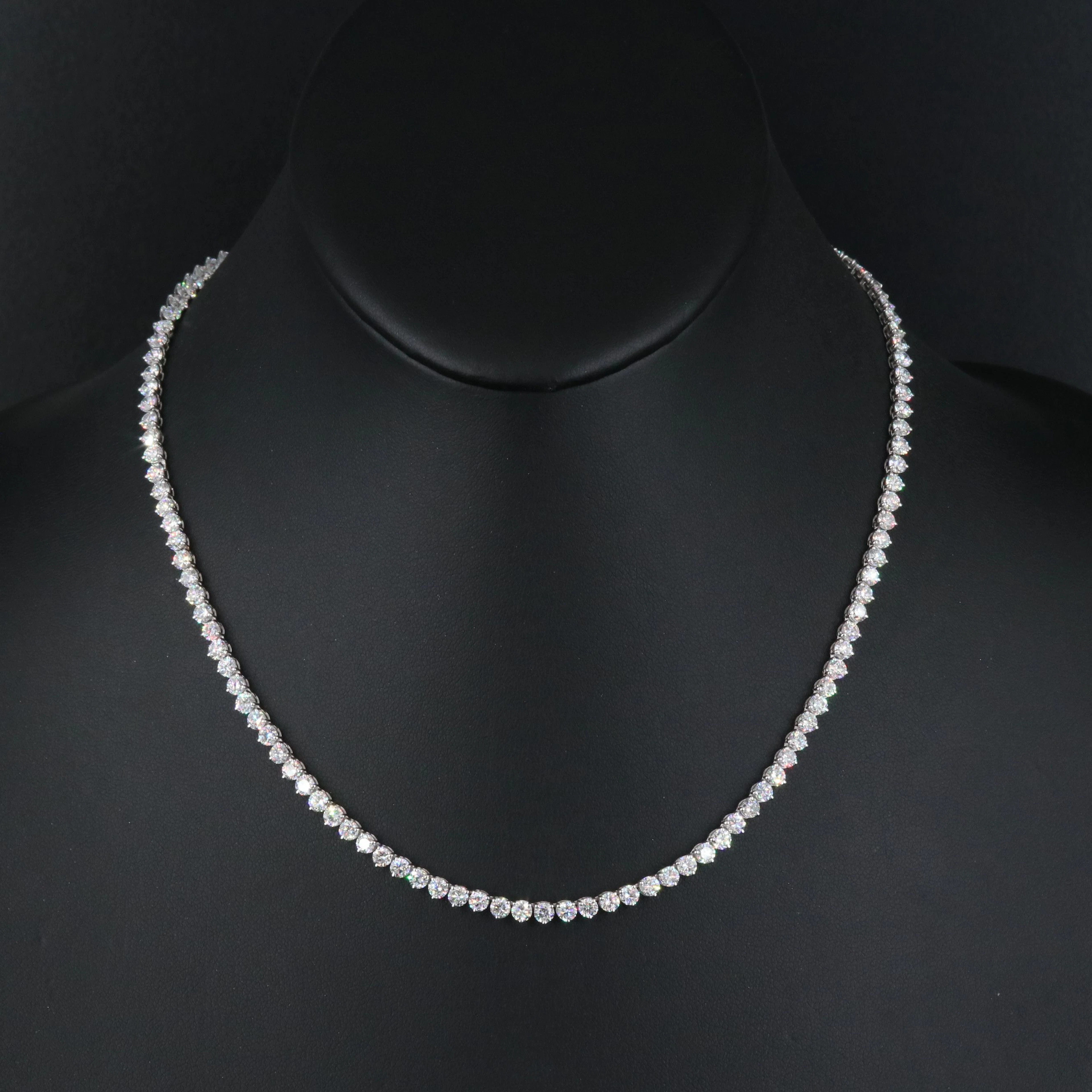 14K 13.73 CTW Lab Grown Diamond Rivière Necklace