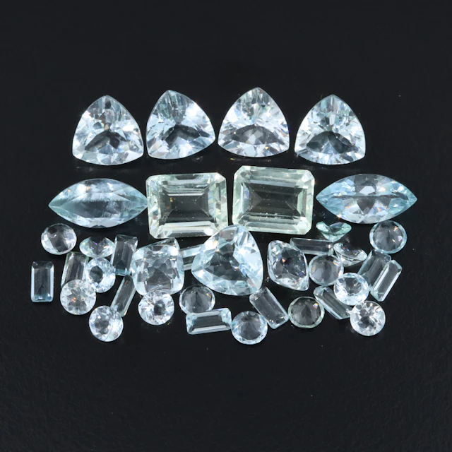 Loose 38.64 CTW Topaz and Aquamarine Lot
