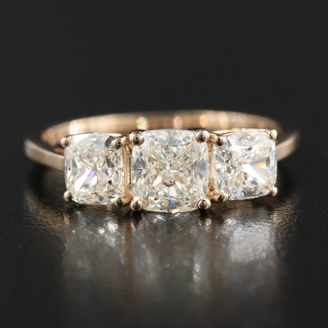 Platinum Diamond 2.00 CTW Three Stone Ring with GIA Reports