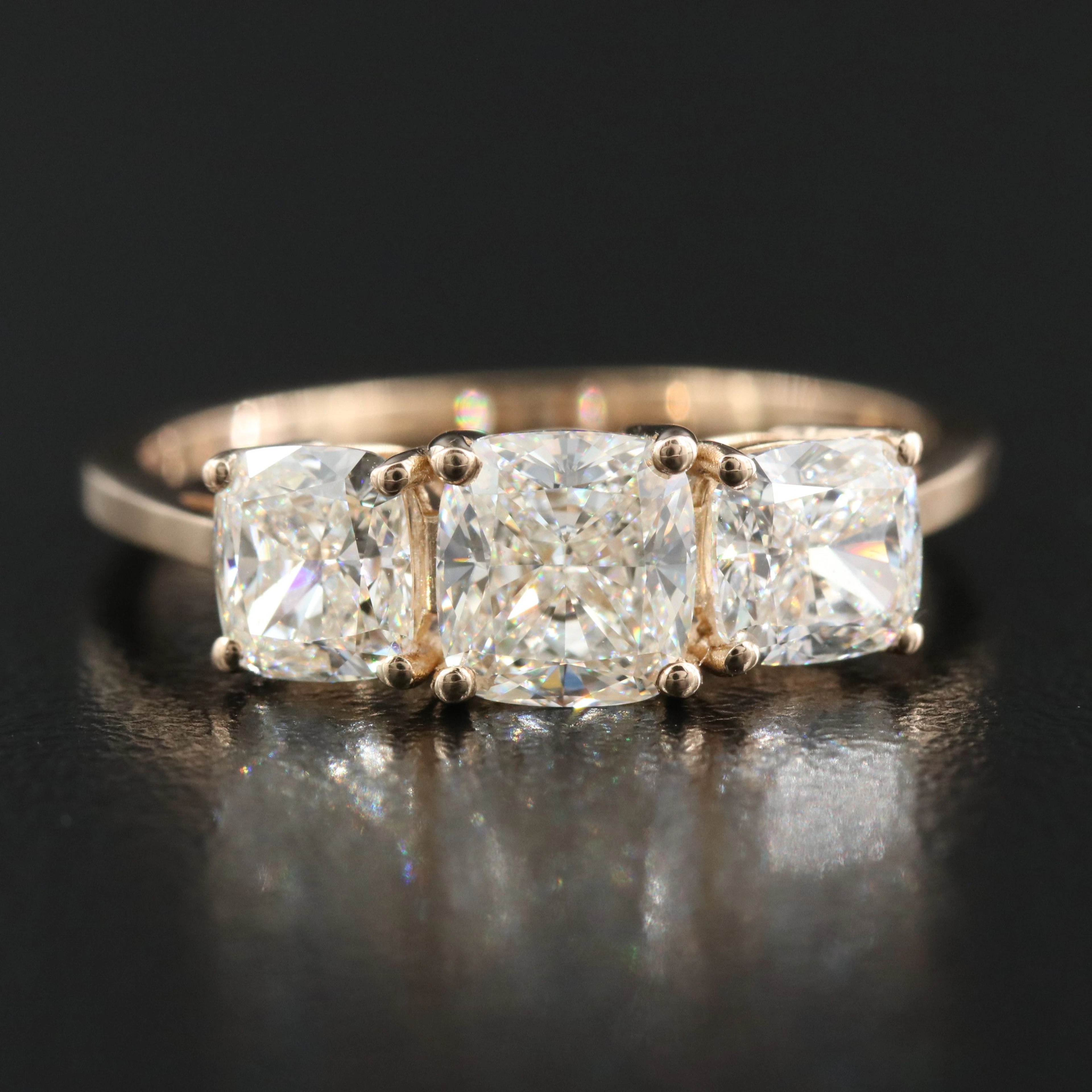 Platinum Diamond 2.00 CTW Three Stone Ring with GIA Reports
