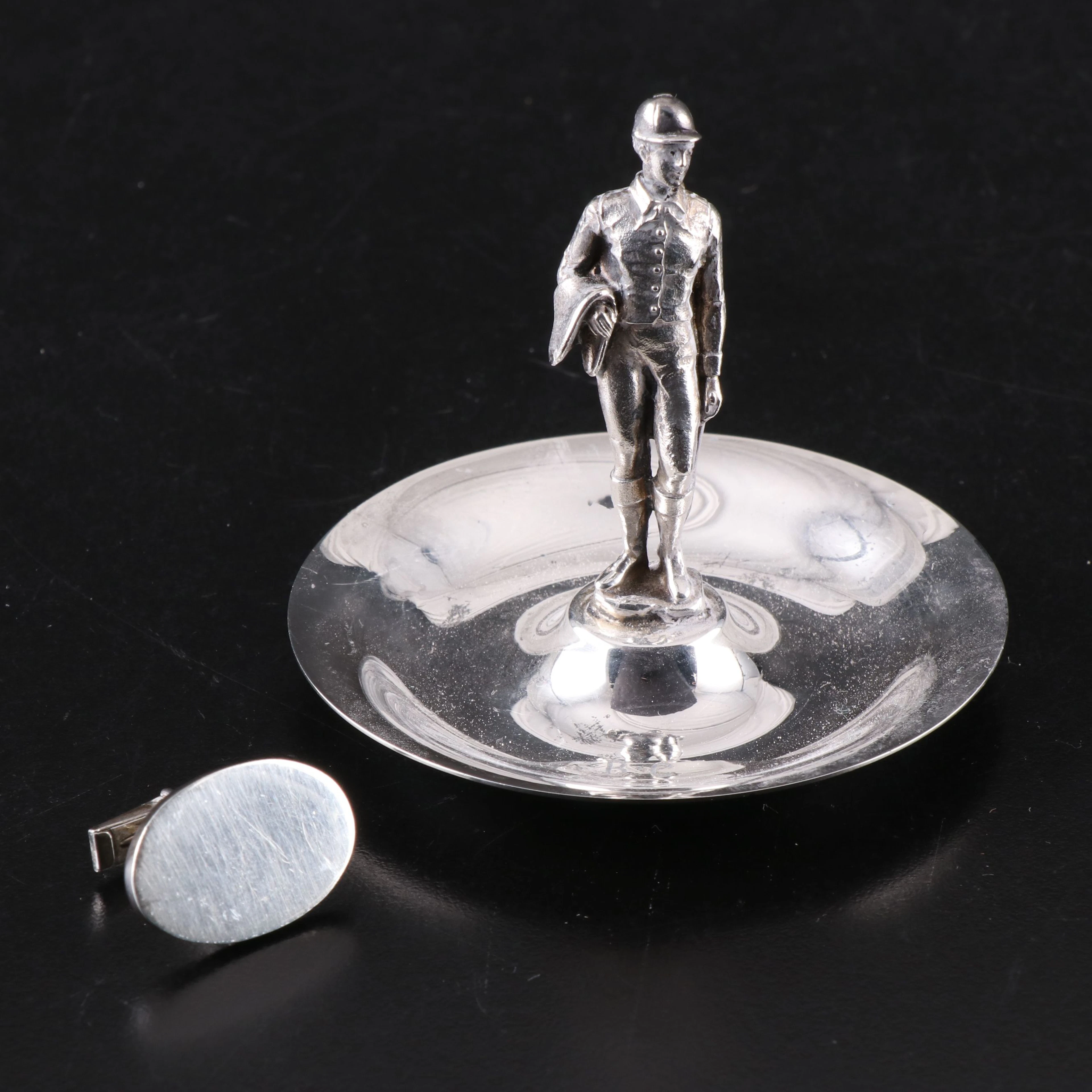 Tiffany & Co. Sterling Silver Jockey Ring Dish and Cufflink