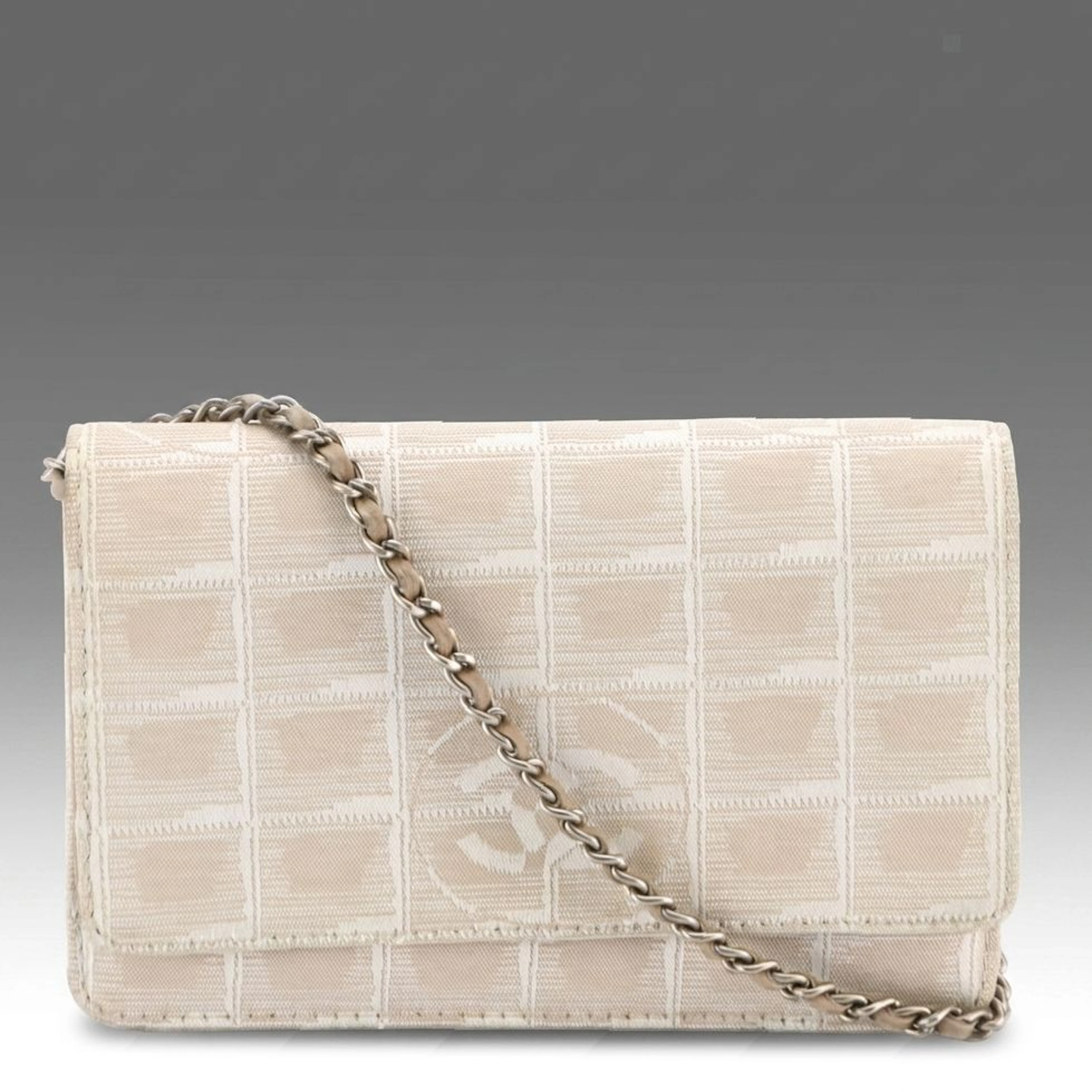 Chanel Travel Ligne Wallet on Chain in CC Nylon Jacquard and Lambskin, With Box