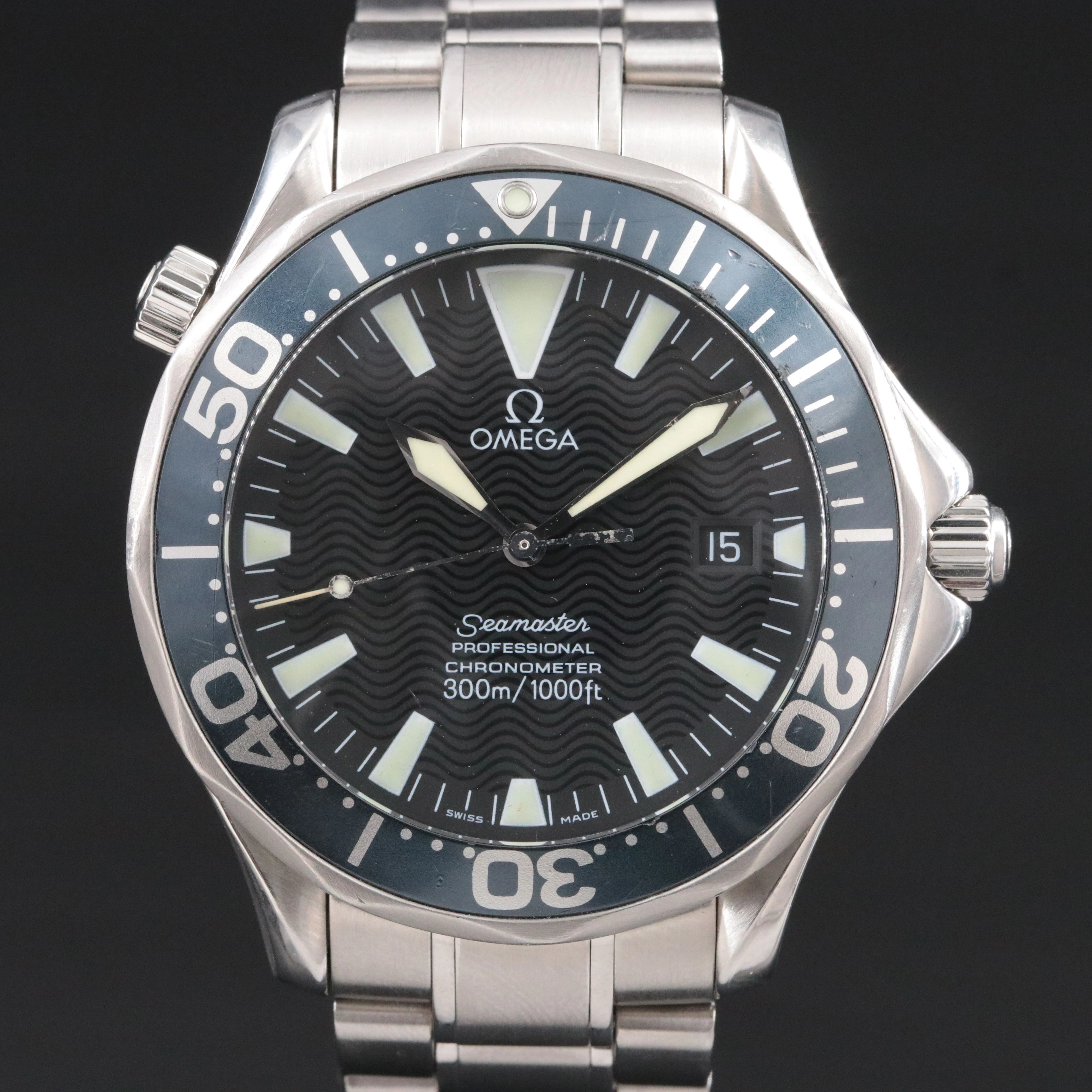Omega Seamaster Diver 300 Black Wave Steel Automatic Watch