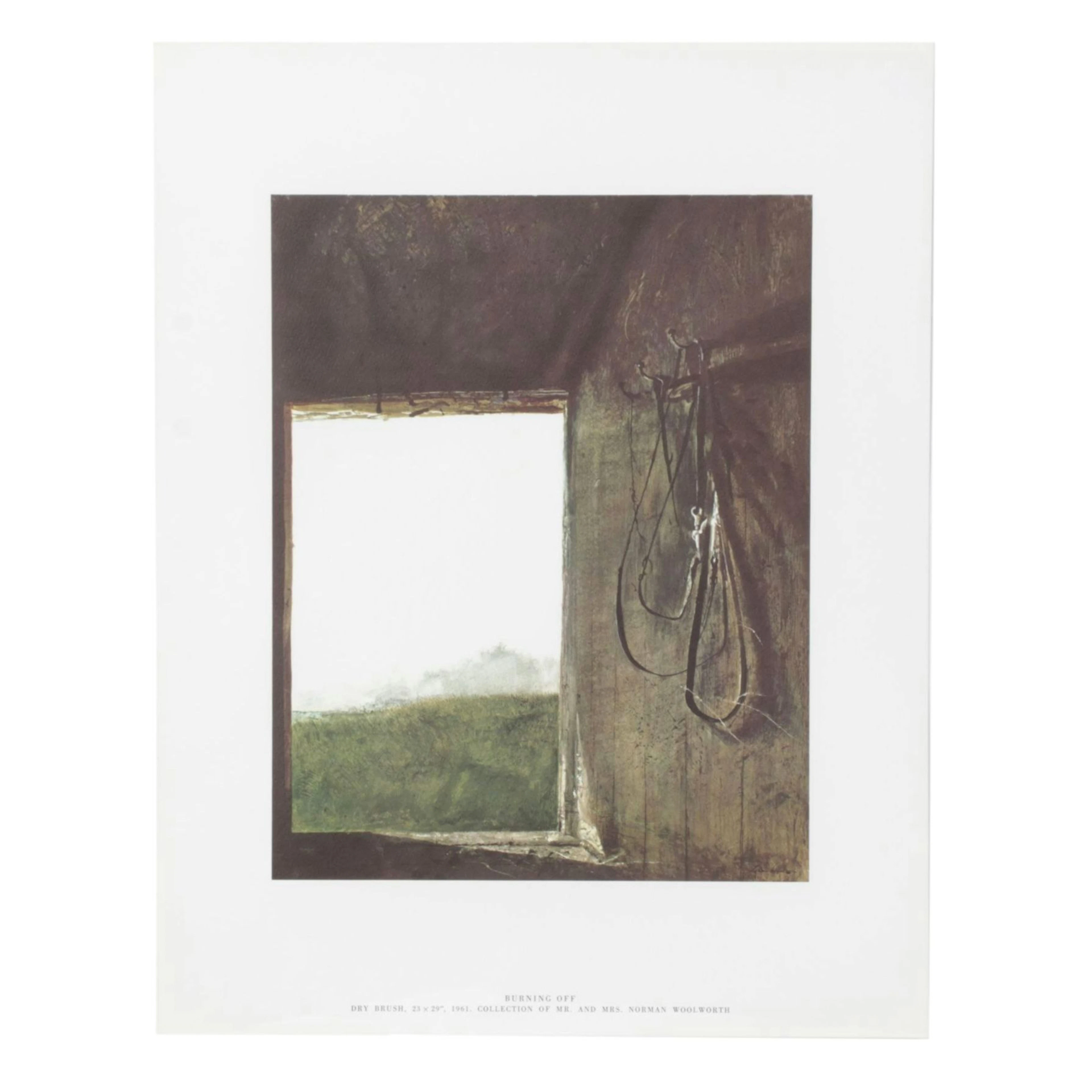 Offset Lithograph after Andrew Wyeth "Burning Off," 1961
