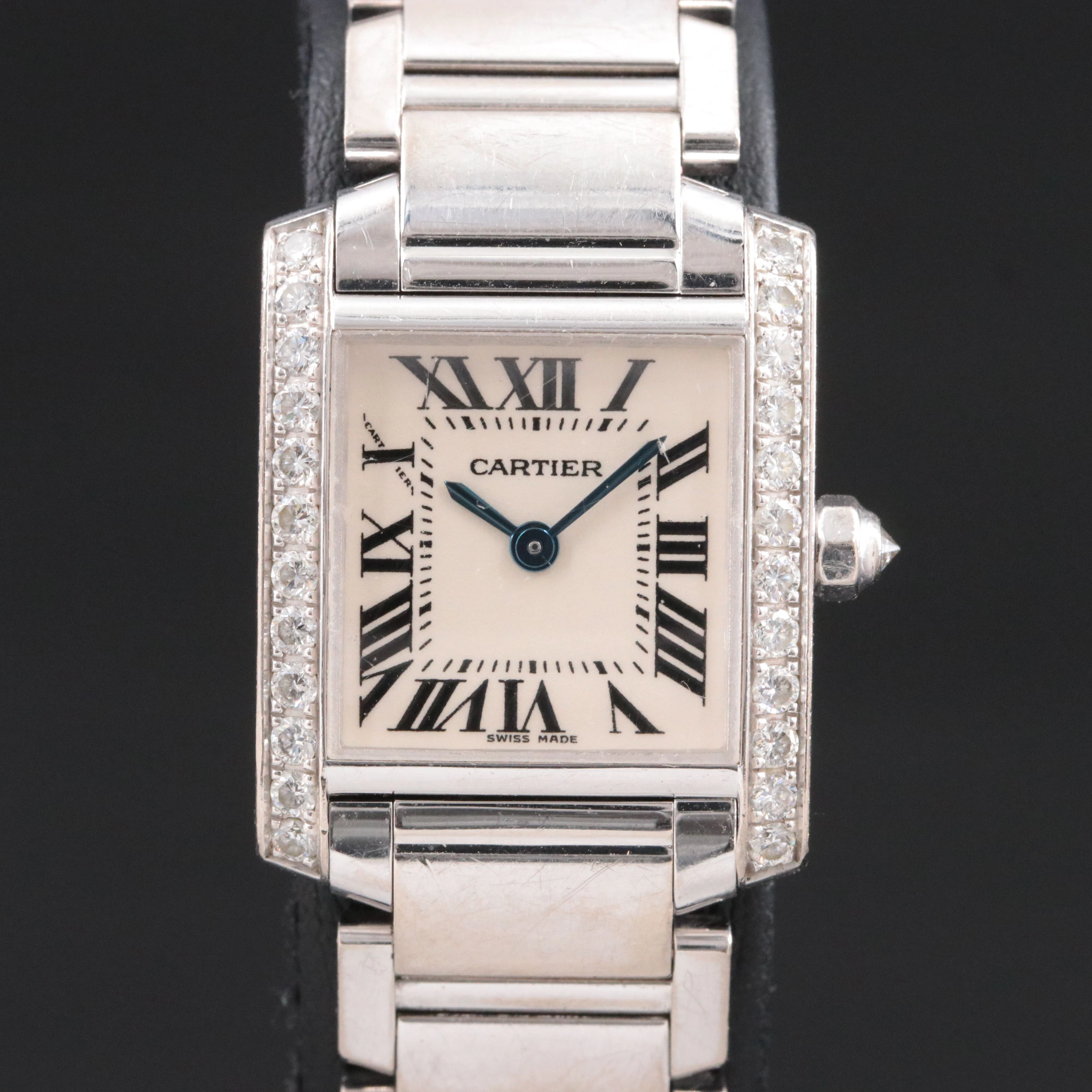18K Cartier Tank Francaise Factory Diamond Watch Ref. 2403