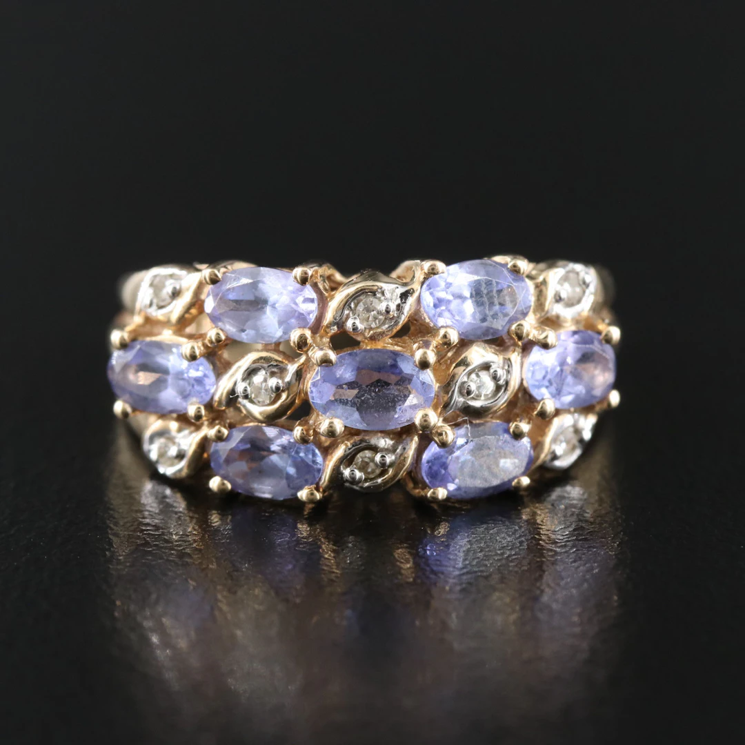 10K Tanzanite and Diamond Ring