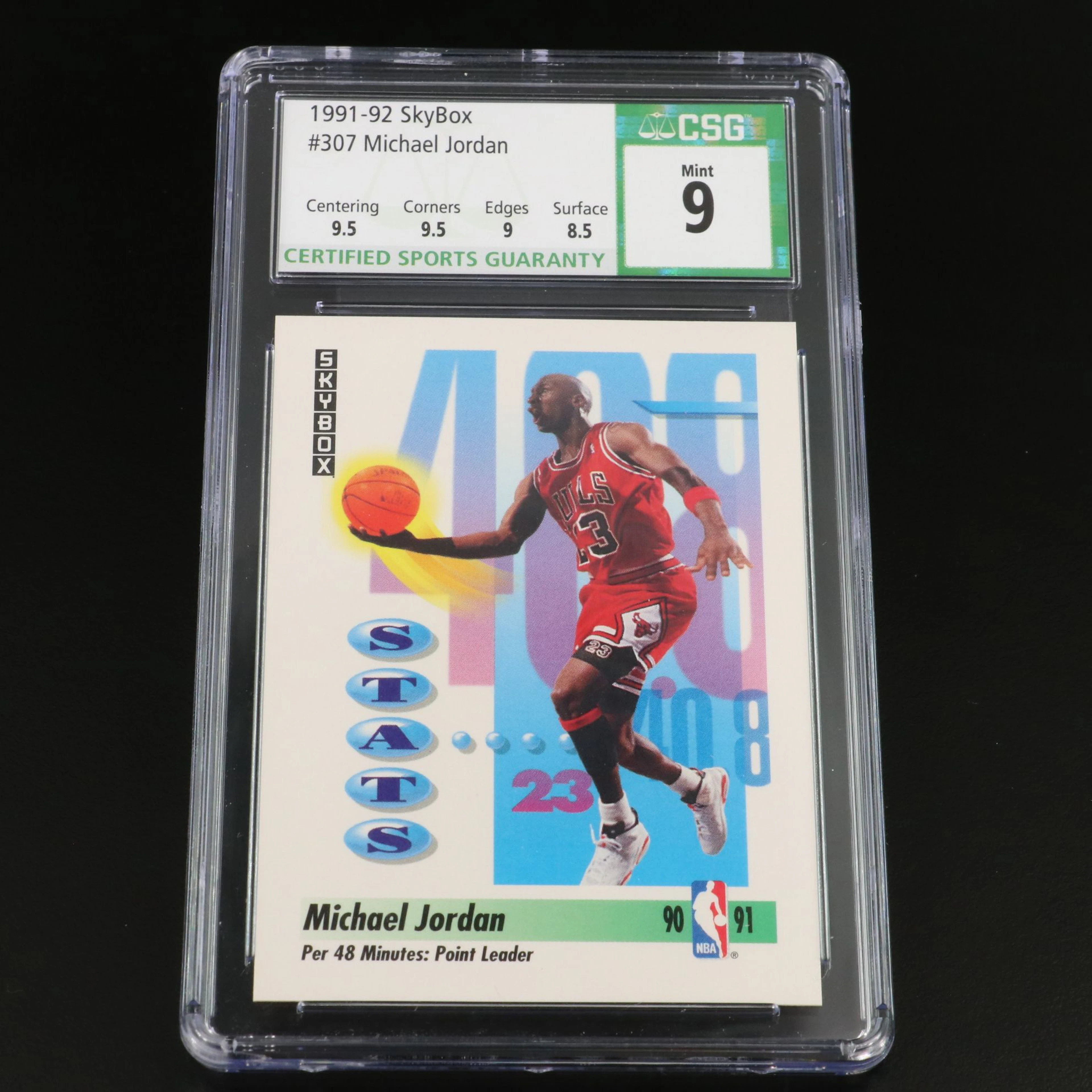 1991-92 SkyBox Michael Jordan Chicago Bulls Basketball Card Graded CSG 9
