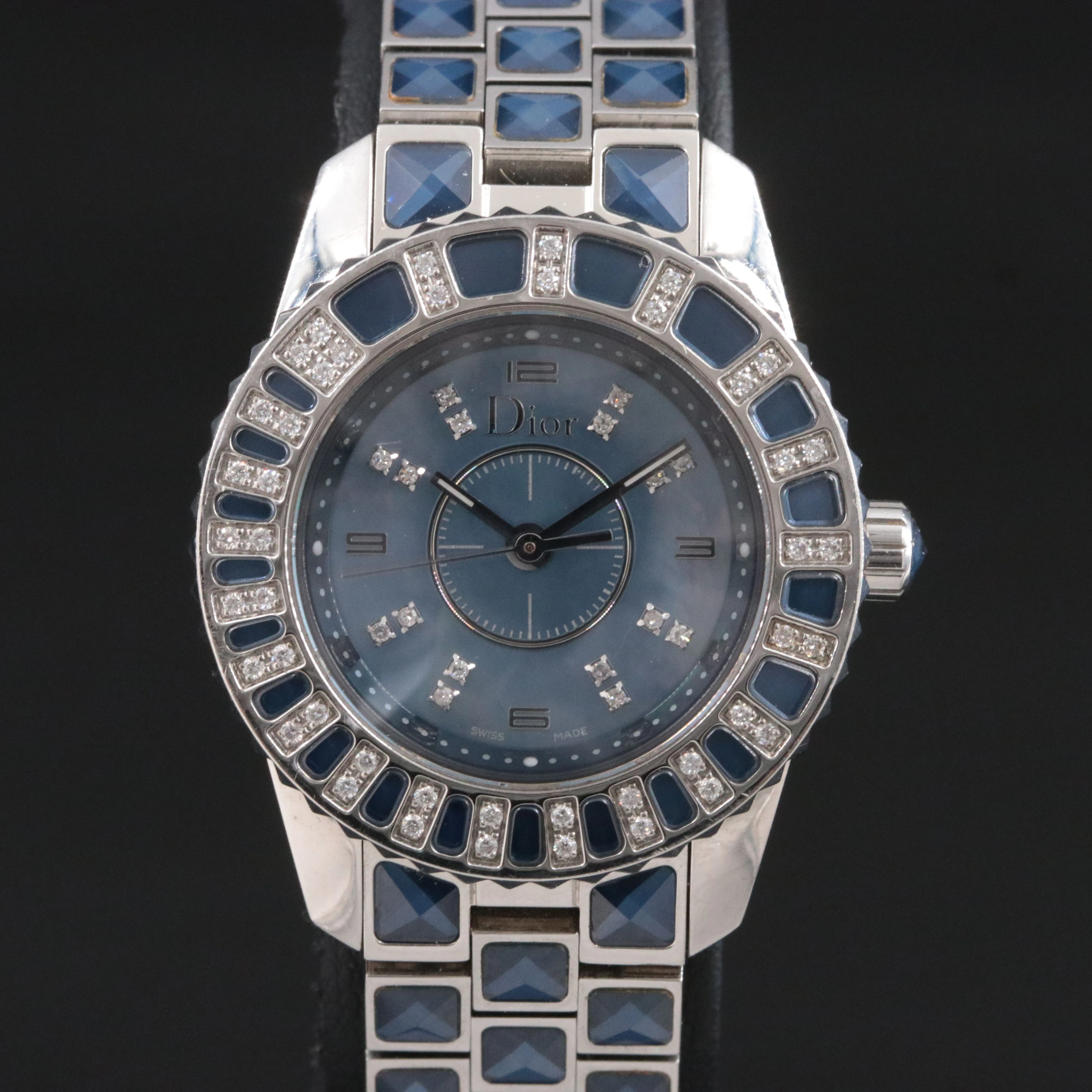 Christian Dior Christal Diamond Mother-of-Pearl Watch CD11211C