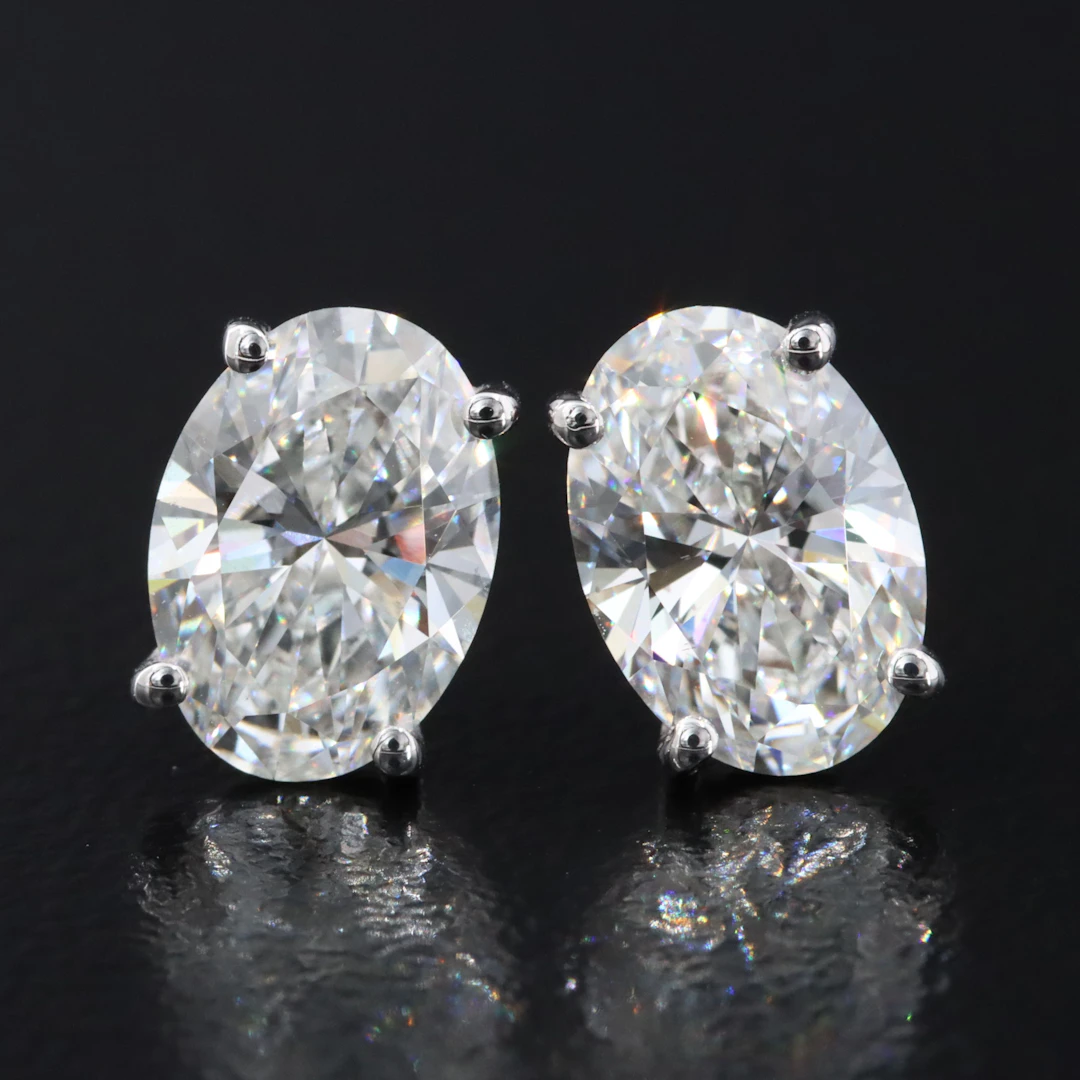 14K 2.94 CTW Lab Grown Diamond Stud Earrings with IGI Reports