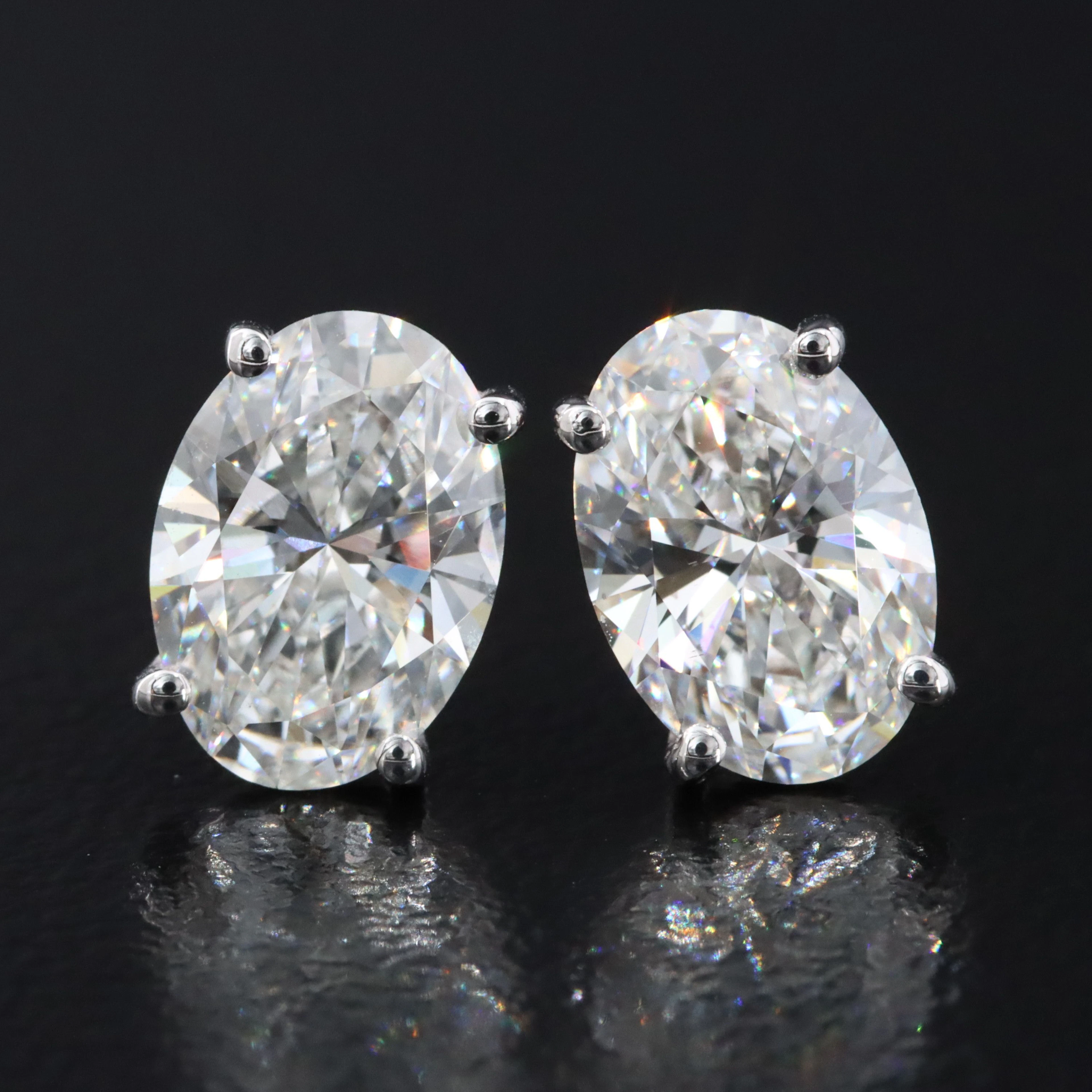 14K 2.94 CTW Lab Grown Diamond Stud Earrings with IGI Reports