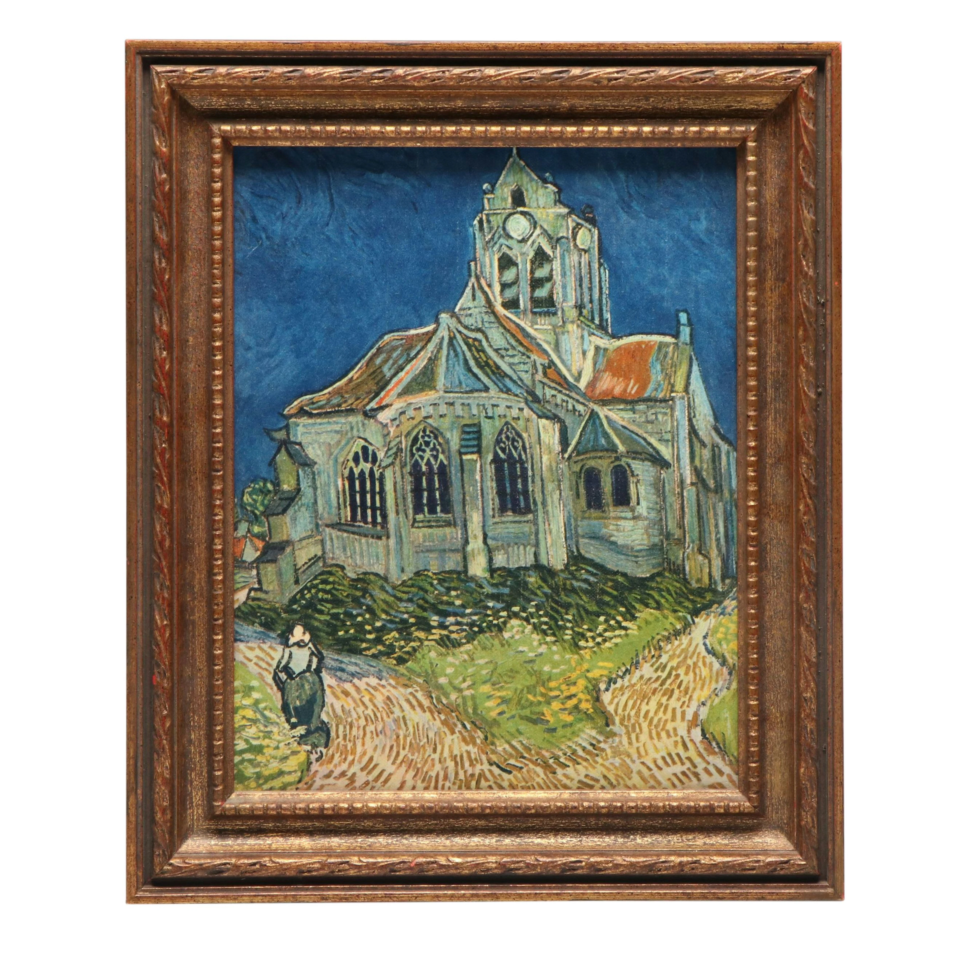 Framed Reproduction "The Church at Auvers" by Vincent Van Gogh, 1890