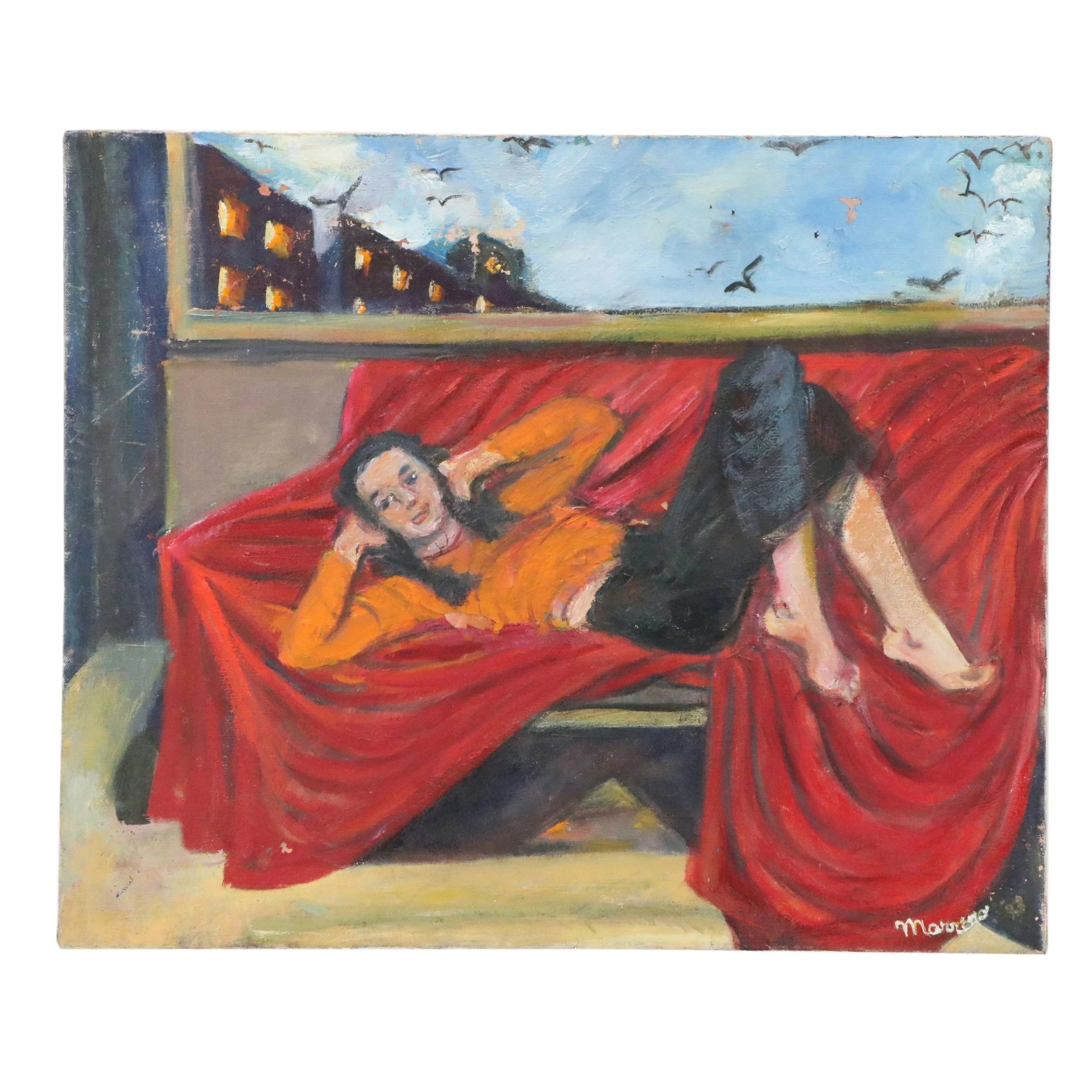 Edith Susarret Marrero Female Portrait "Ballerina Lost," Late 20th to 21st C.