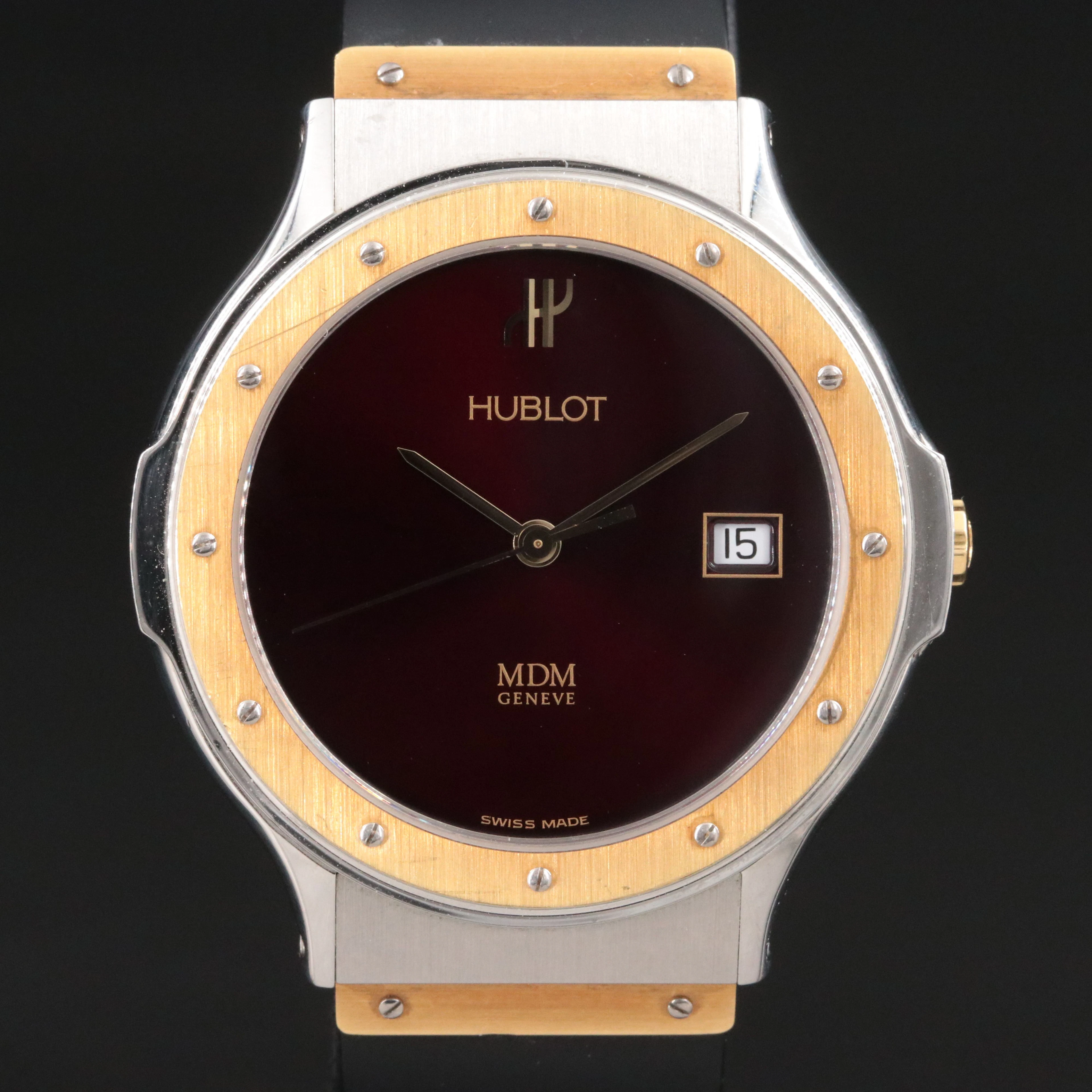 Hublot Classic Fusion MDM 18K & Steel Quartz Vintage Watch c.1990s