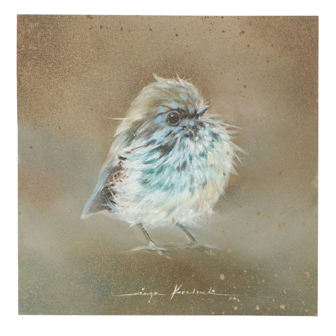 Inga Kovalenko Embellished Oil Painting of a Bird, 2026