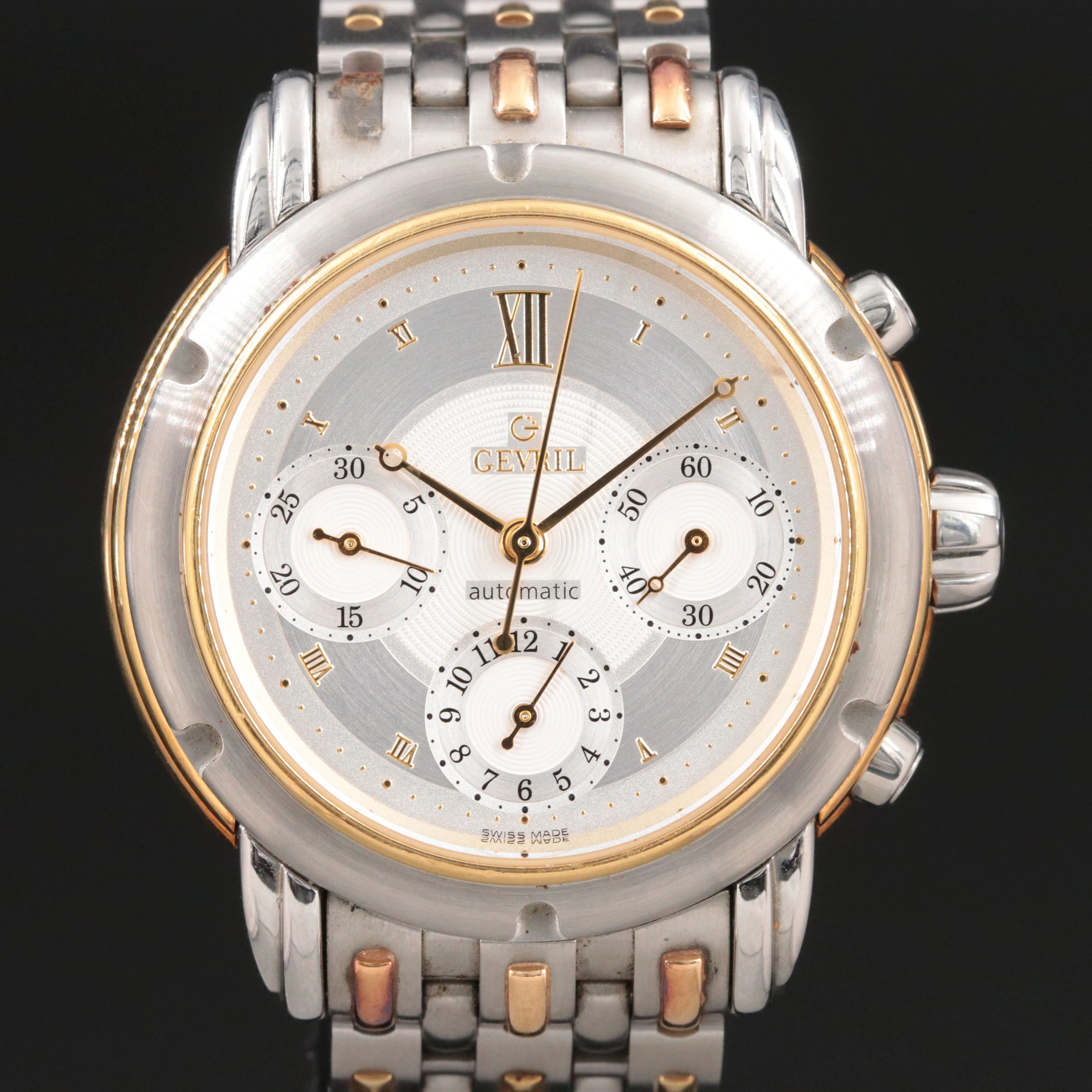 Gevril Greenwich Chronograph 18K Steel Watch