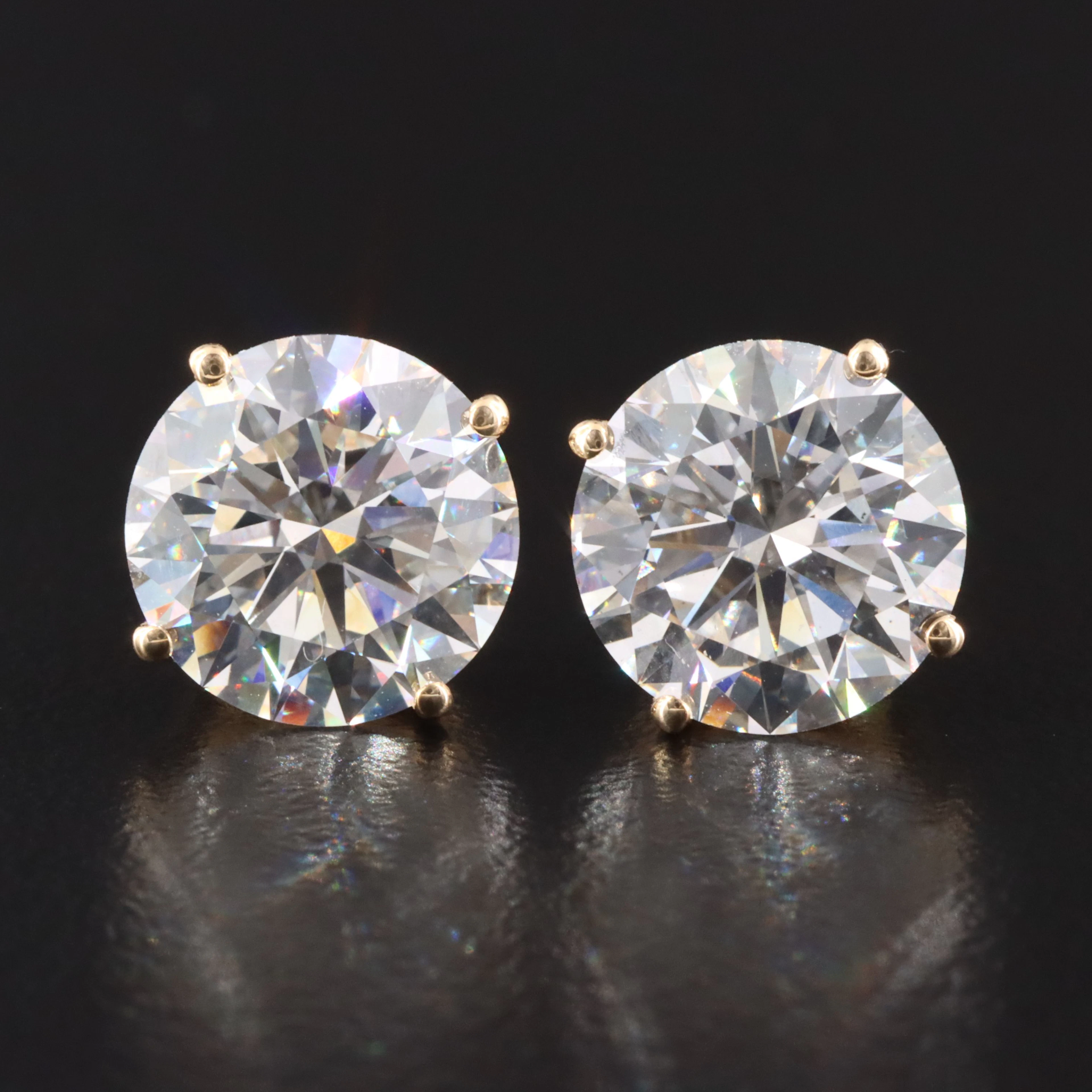 14K 5.08 CTW Lab Grown Diamond Solitaire Earrings with IGI Report