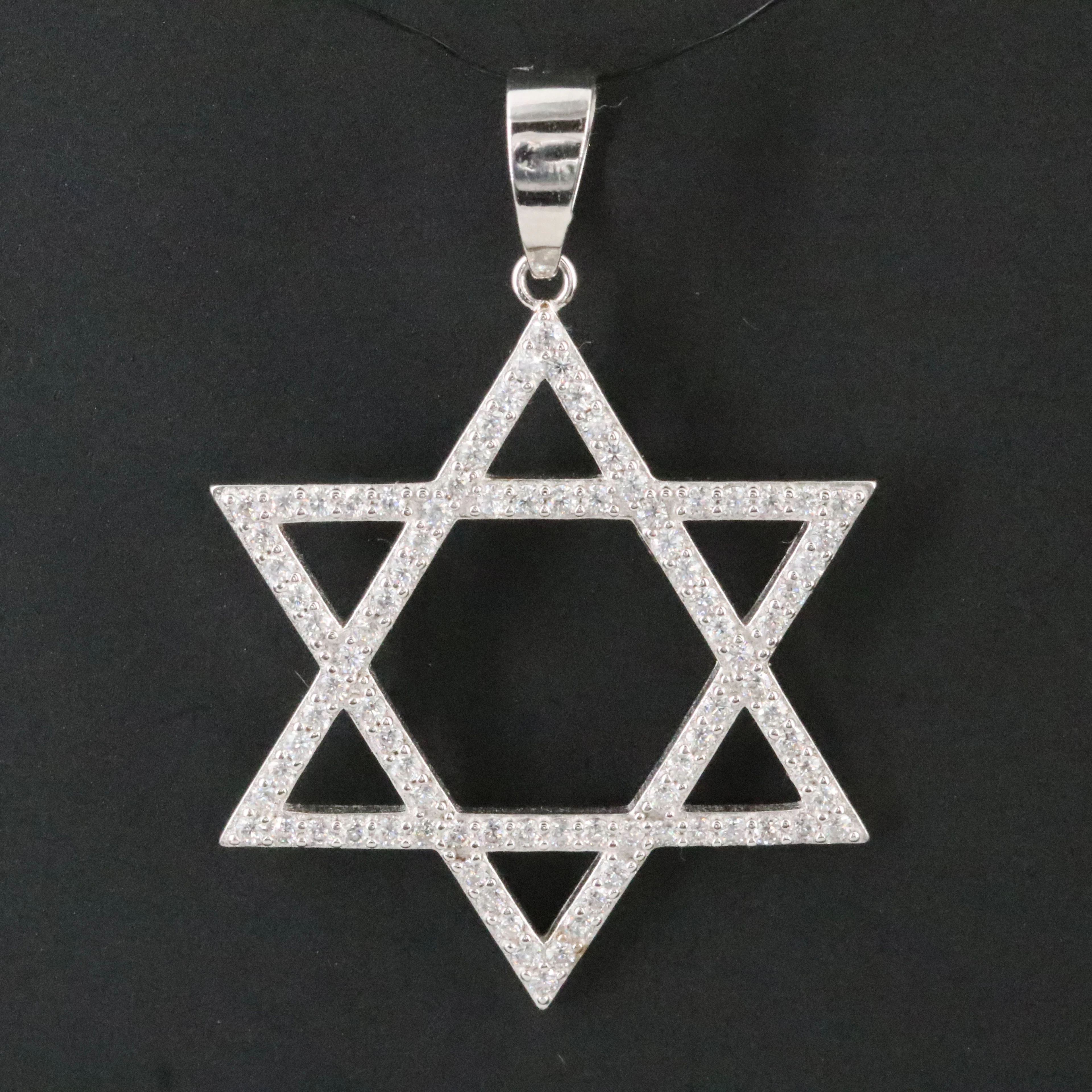 Sterling CZ Star of David Pendant