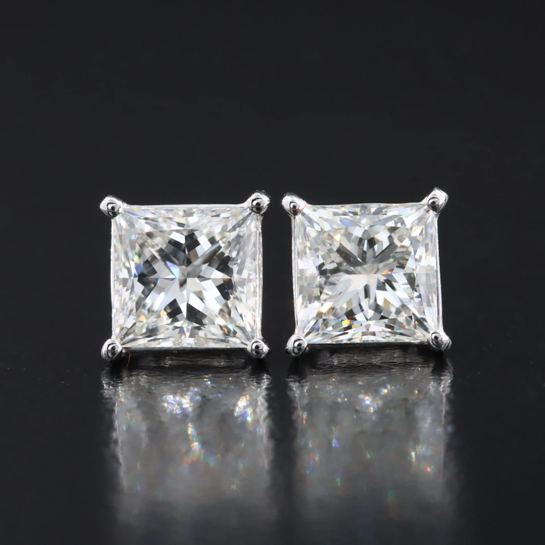 14K 3.11 CTW Lab Grown Diamond Earrings with IGI Reports