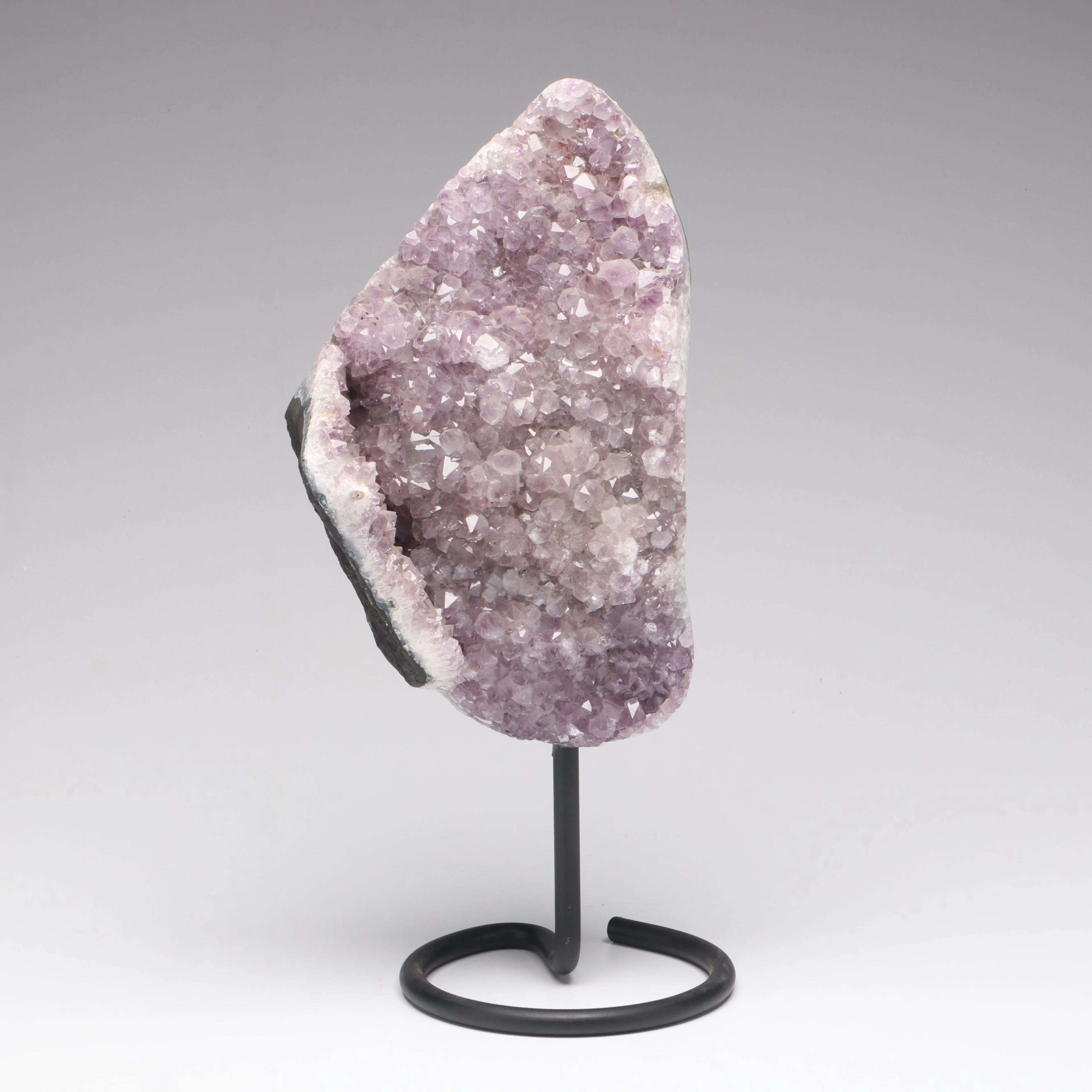 Polished Amethyst Specimen on Iron Base