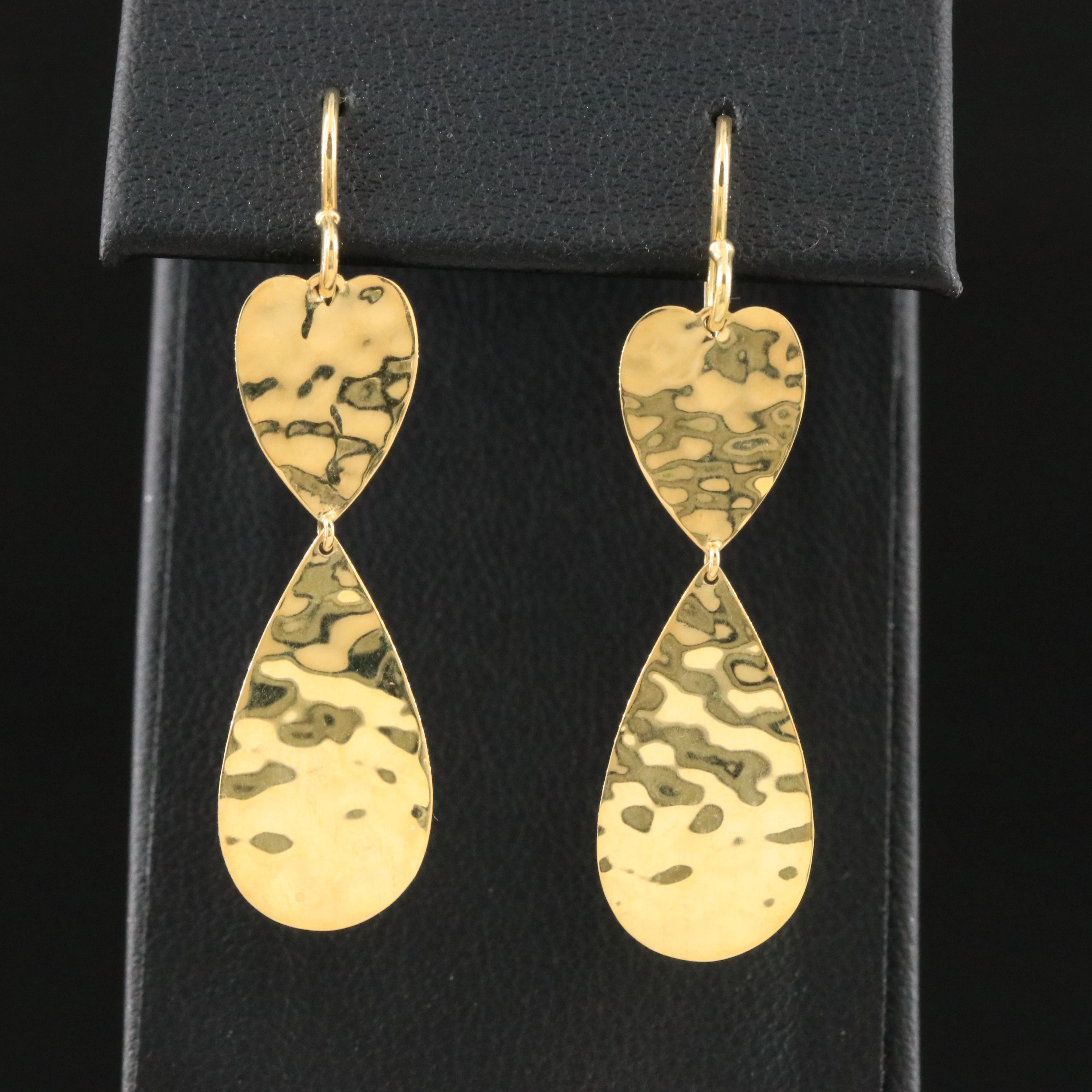 Ippolita Classico Crinkle 18K Heart Teardrop Earrings
