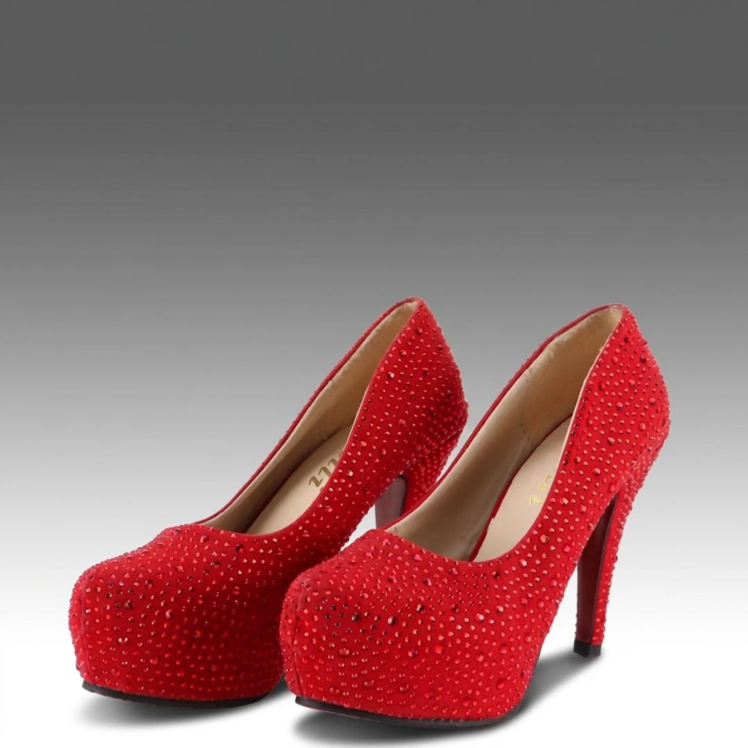 Falaili Embellished Red Platform Pumps