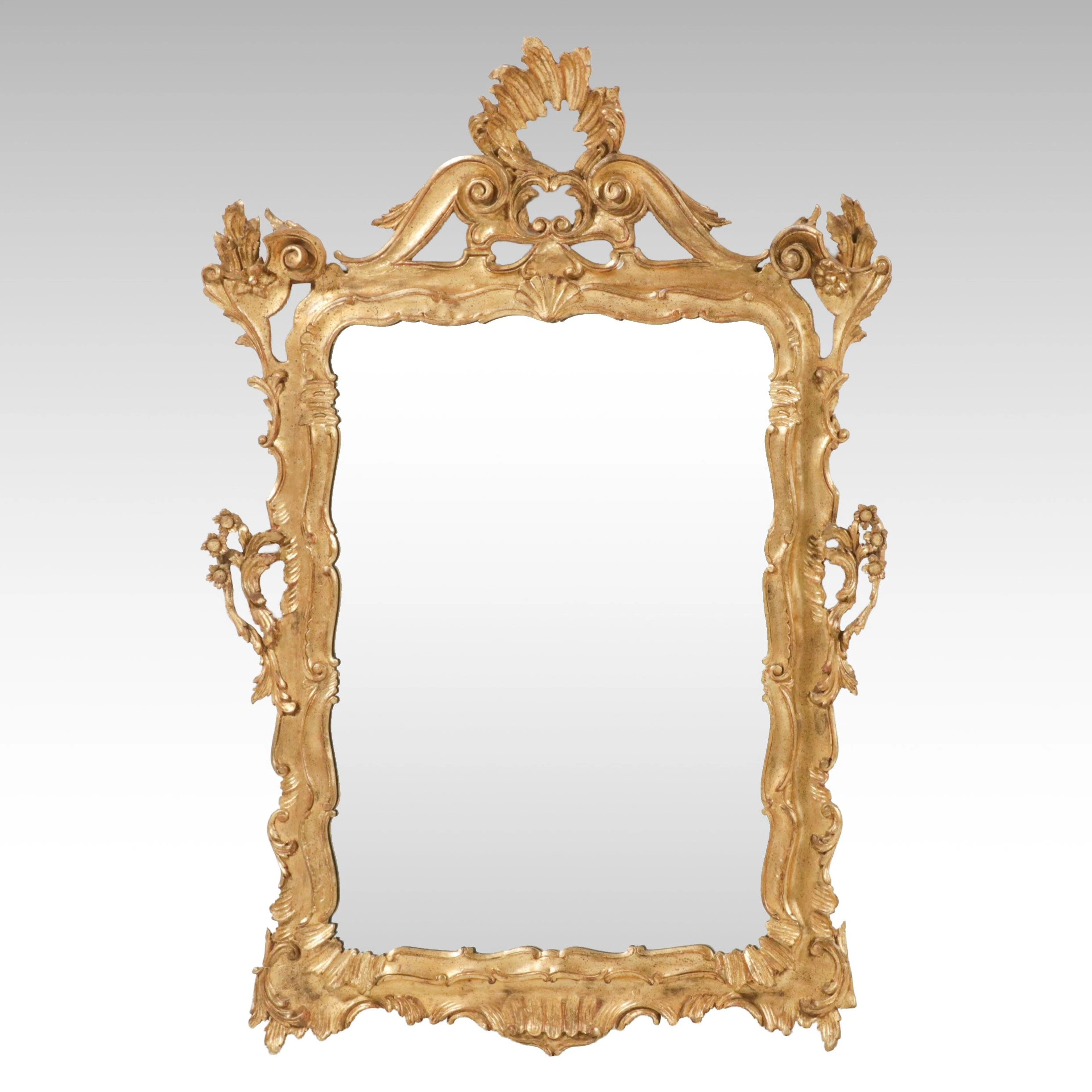 Large John Widdicomb Co. Italian Rococo Style Giltwood and Composition Mirror