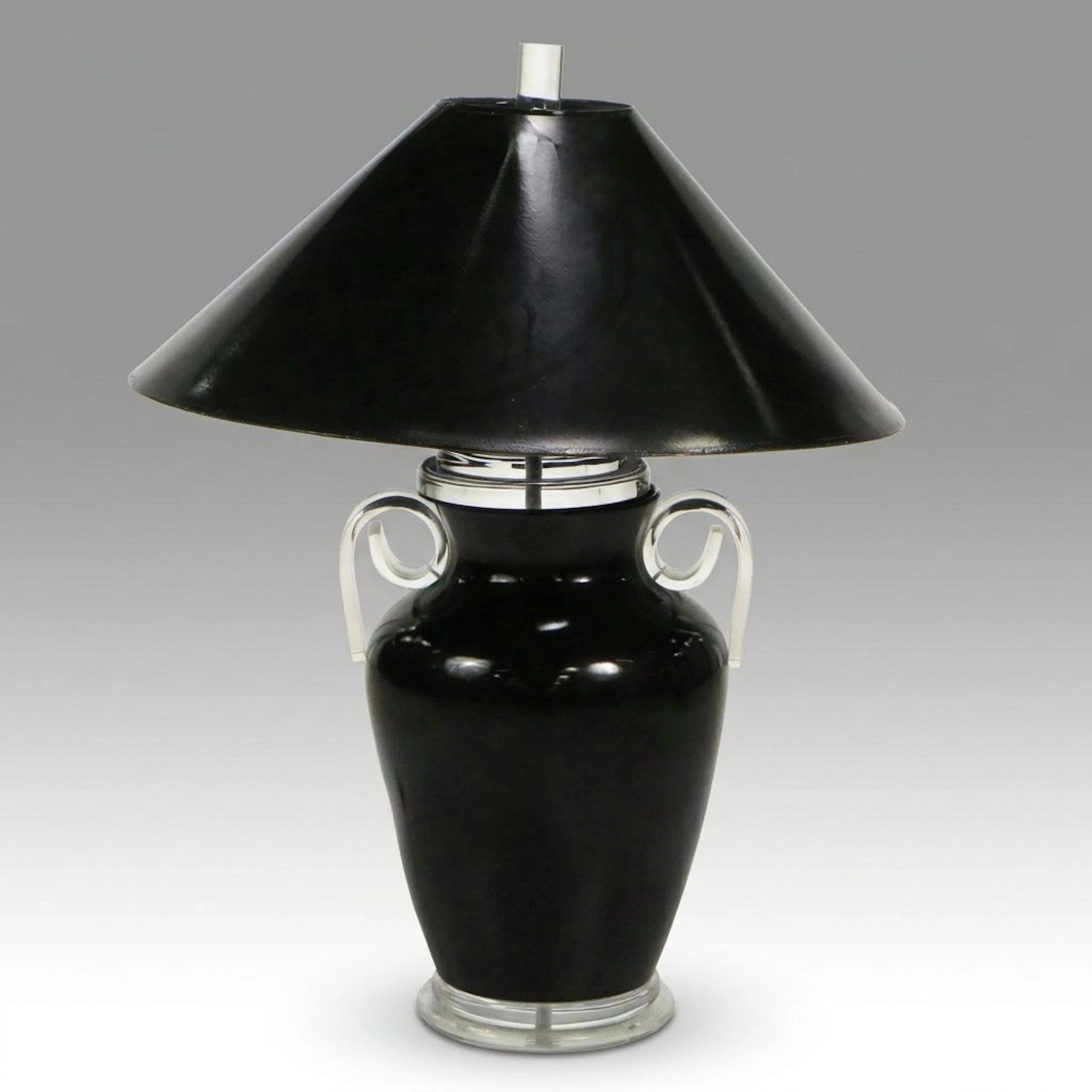 Van Teal Deco Revival Amphora Ceramic Table Lamp with Lucite Accents