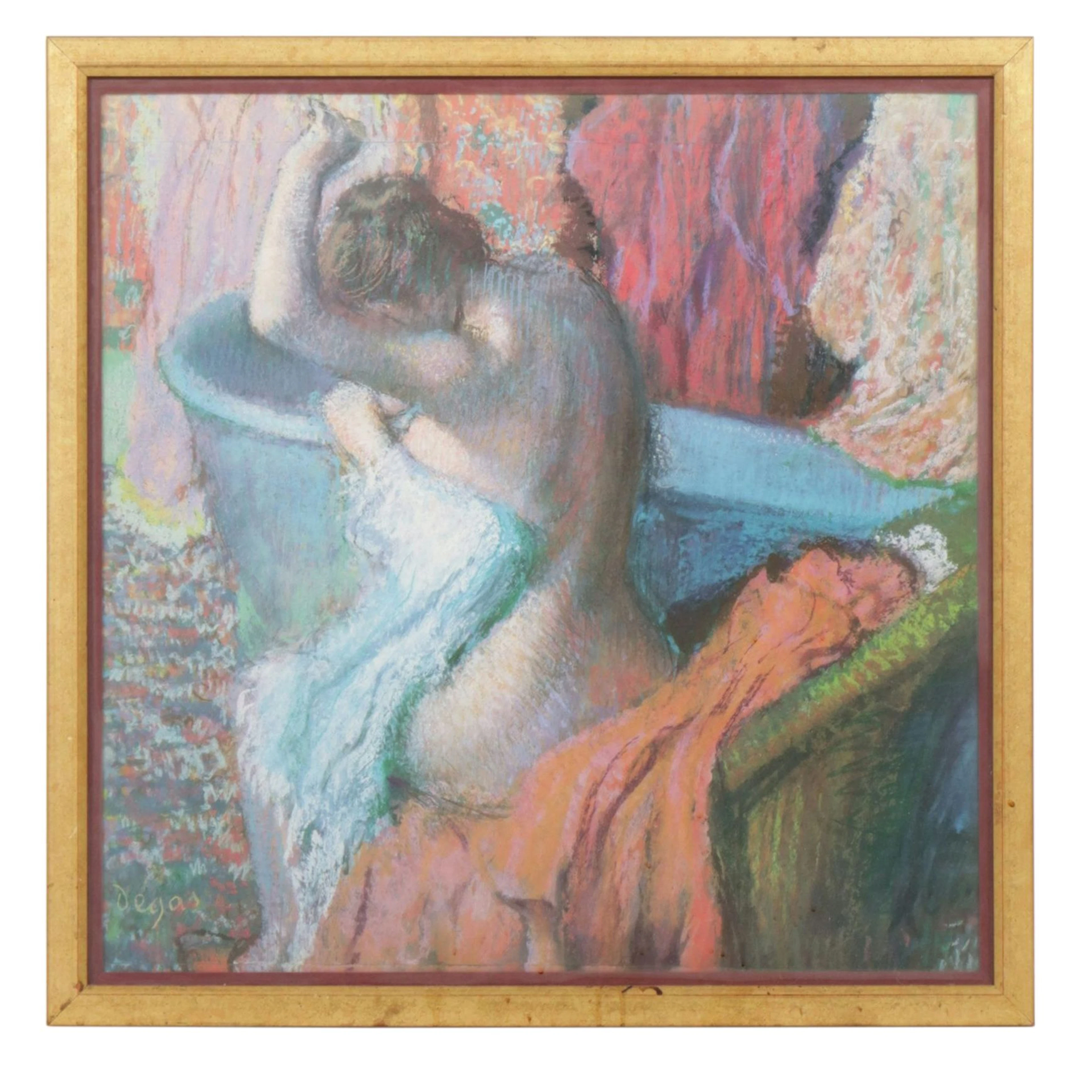 Offset Lithograph After Edgar Degas "Seated Bather"