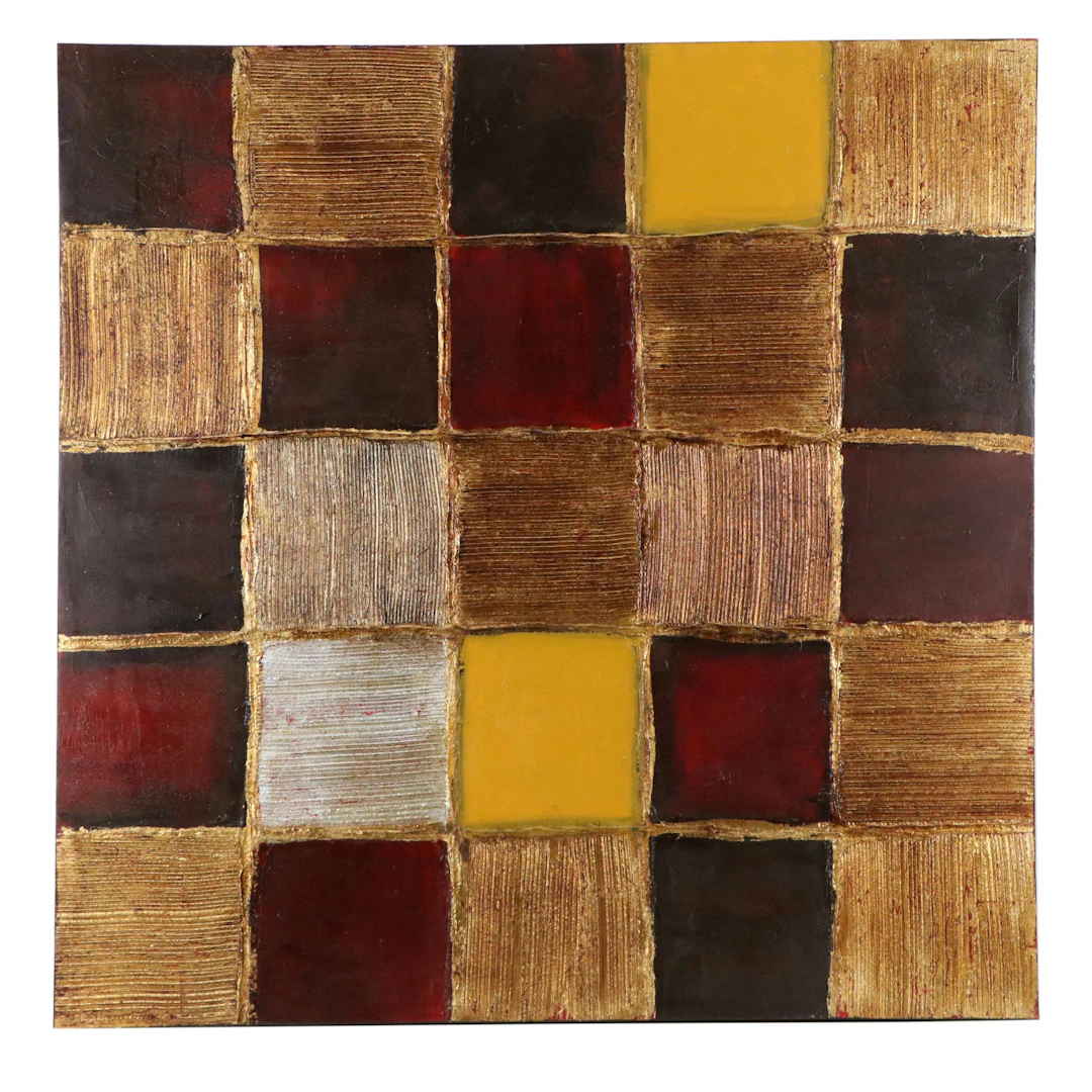 Abstracted Textured Acrylic Painting, 21st Century