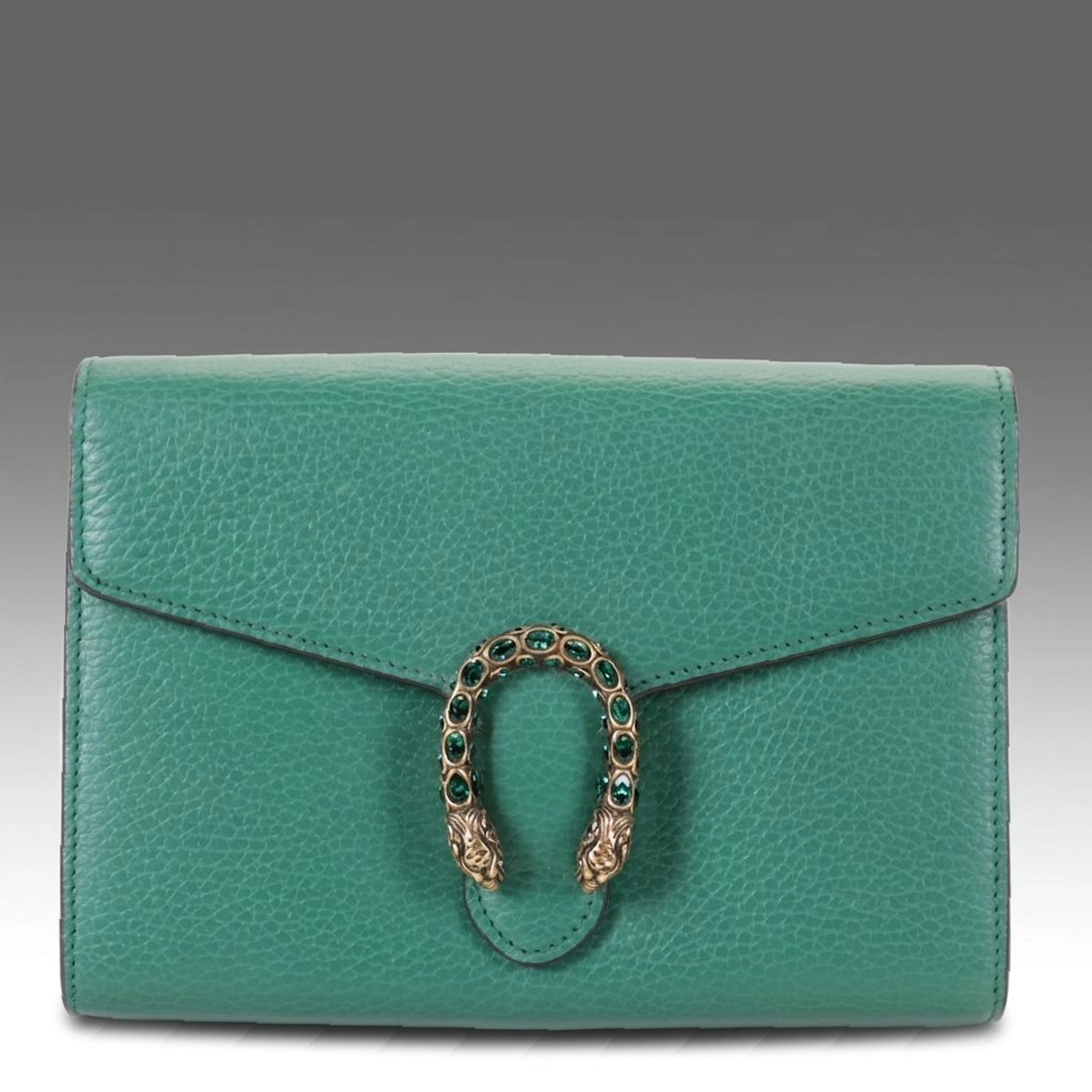 Gucci Dionysus Mini Emerald Green Leather Wallet