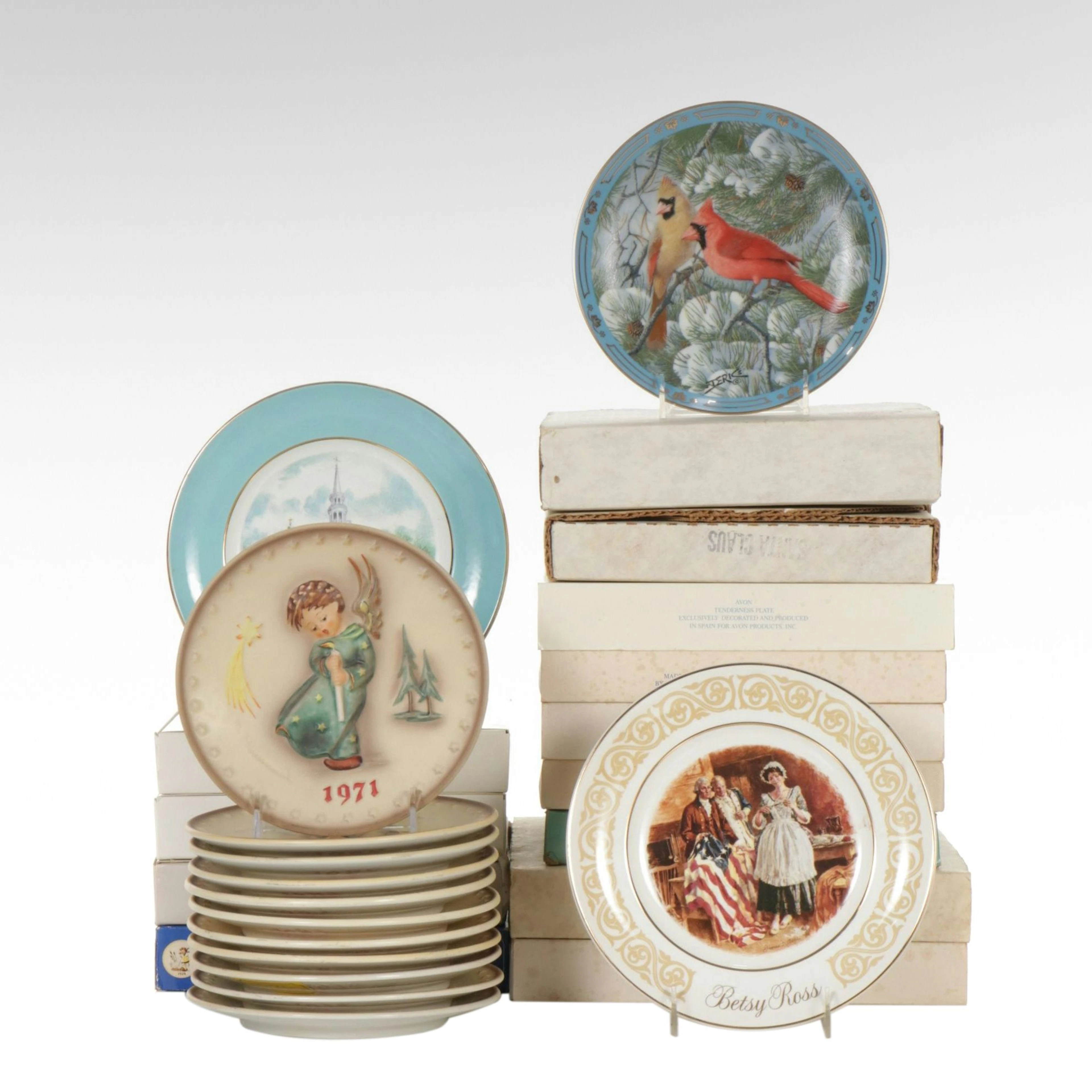Knowles, Hummel, Avon, and Danbury Mint Collector Plates, Late 20th Century