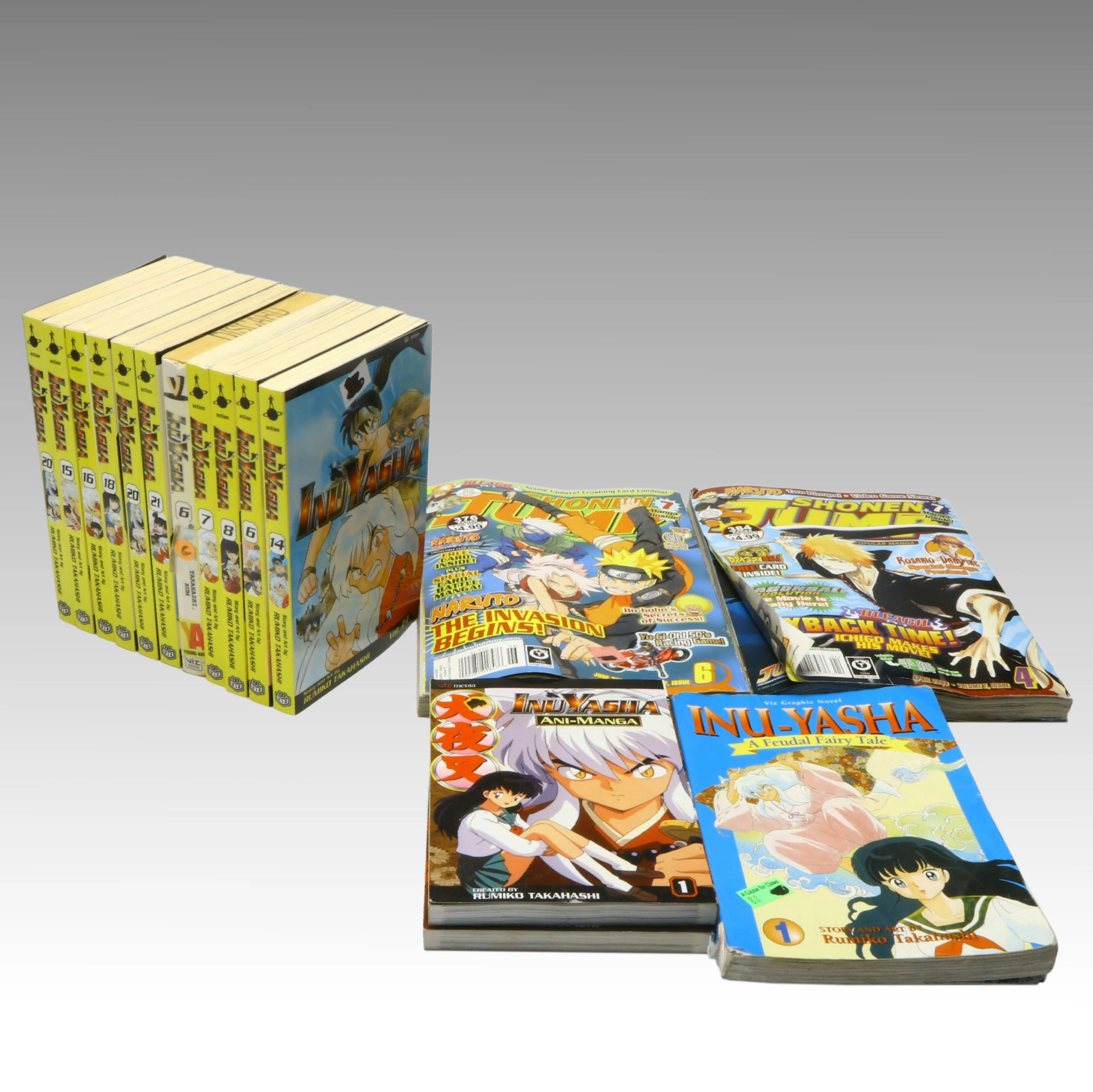 "Shonen Jump" Magazine Editions with "Inu Yasha" Manga Volumes