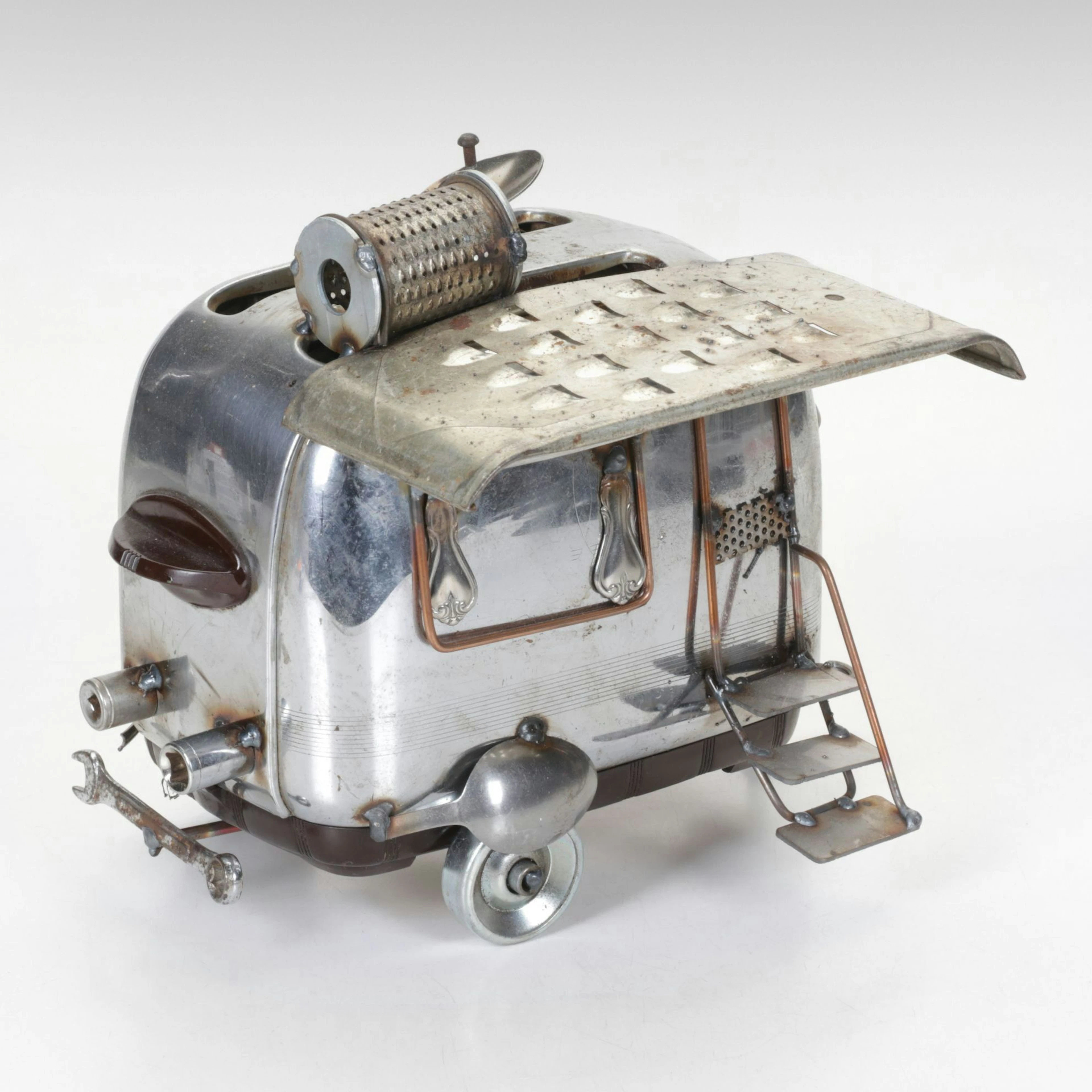 Repurposed Metal Toaster Airstream Style Camper Scultpure