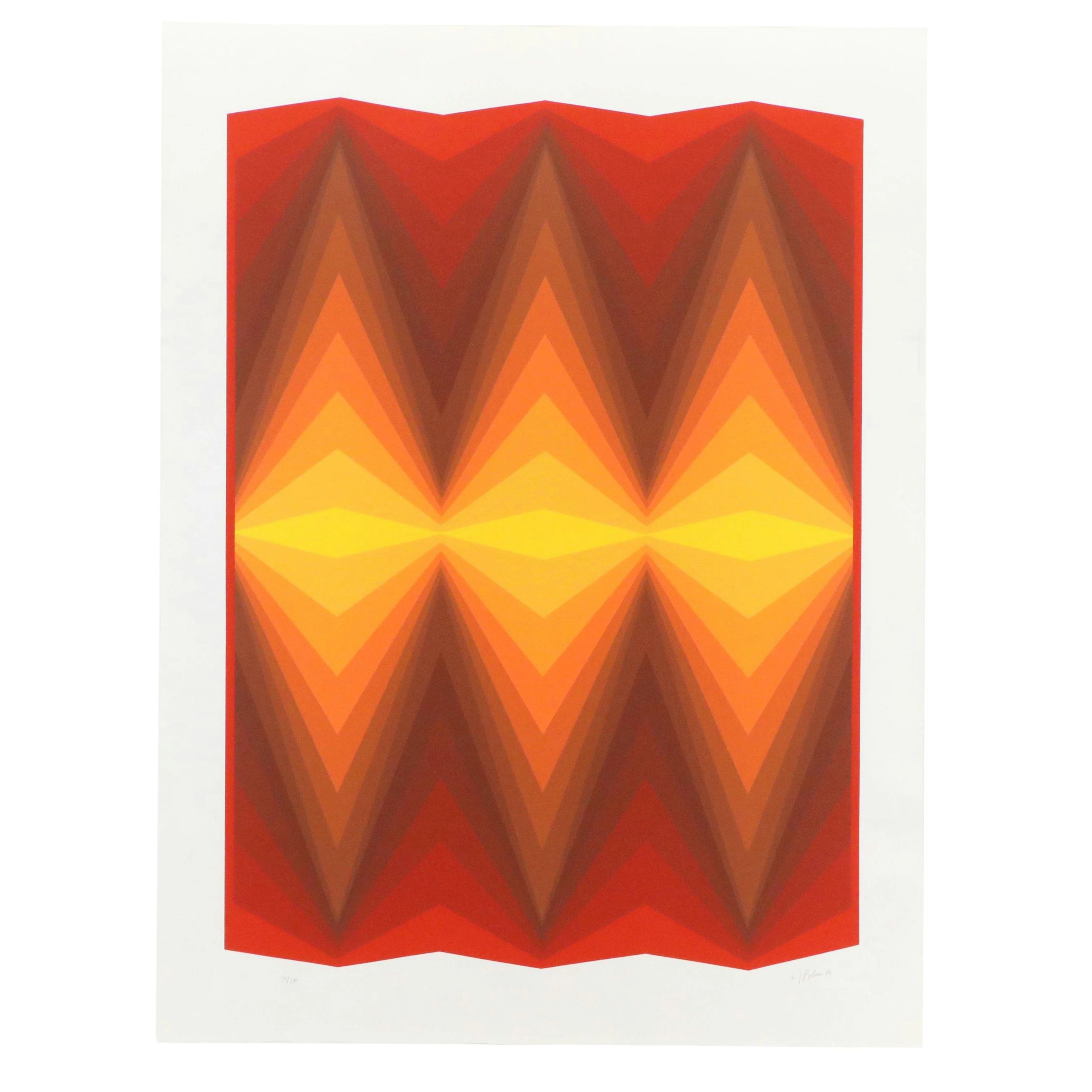Jürgen Peters Op Art Serigraph, 1980