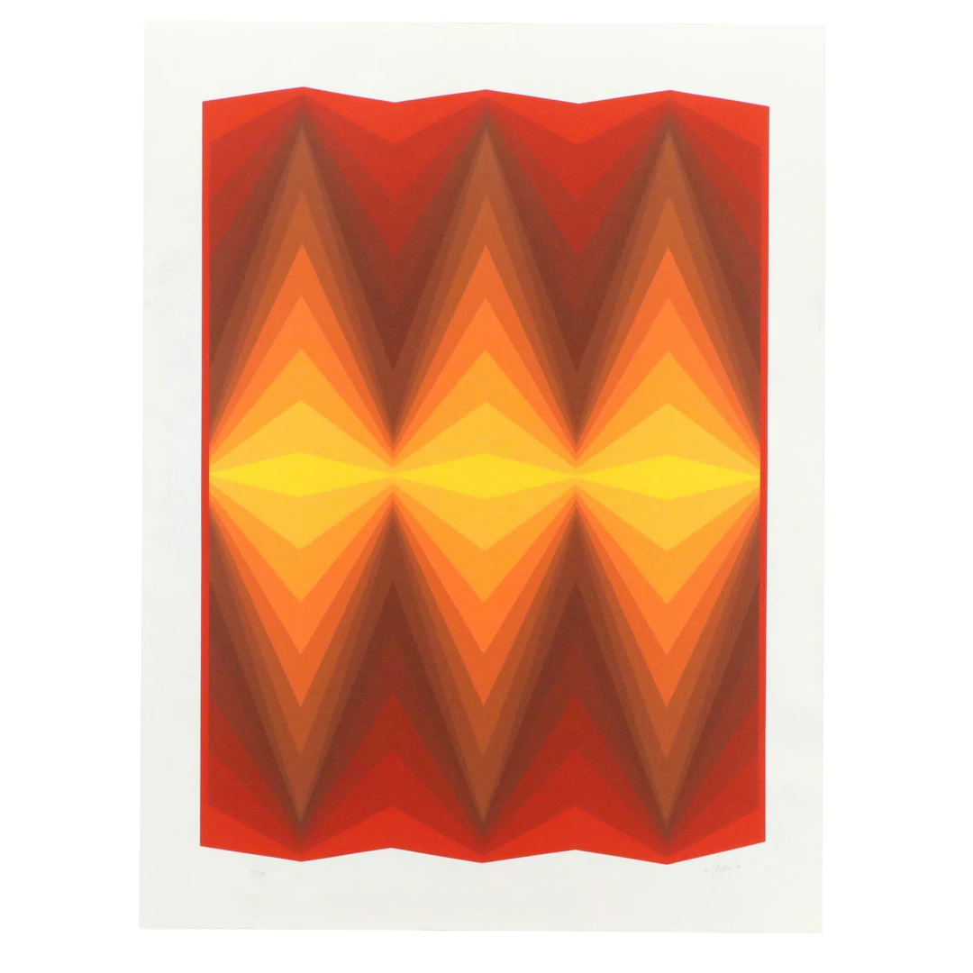 Jürgen Peters Op Art Serigraph, 1980