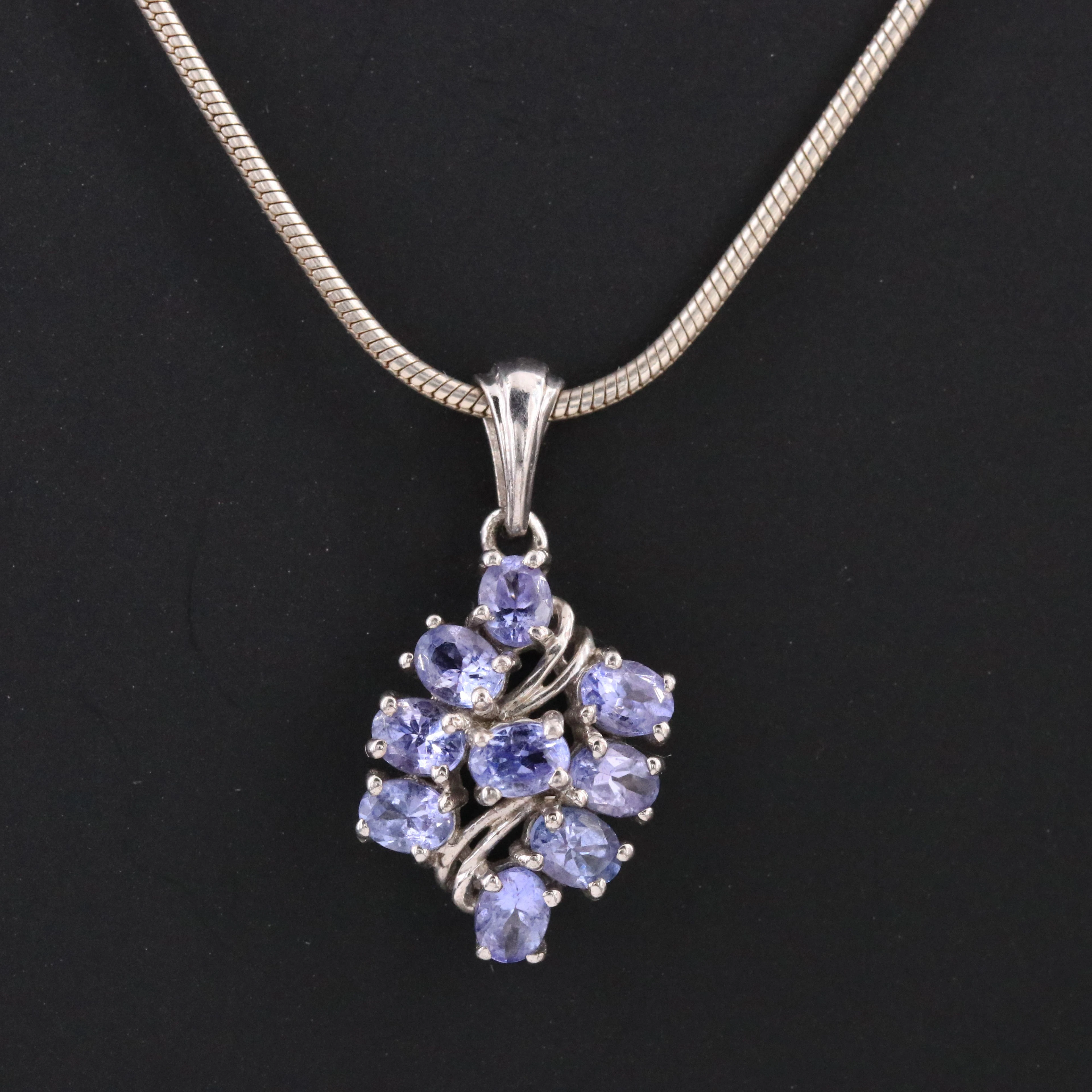 Italian Sterling Tanzanite Pendant Necklace