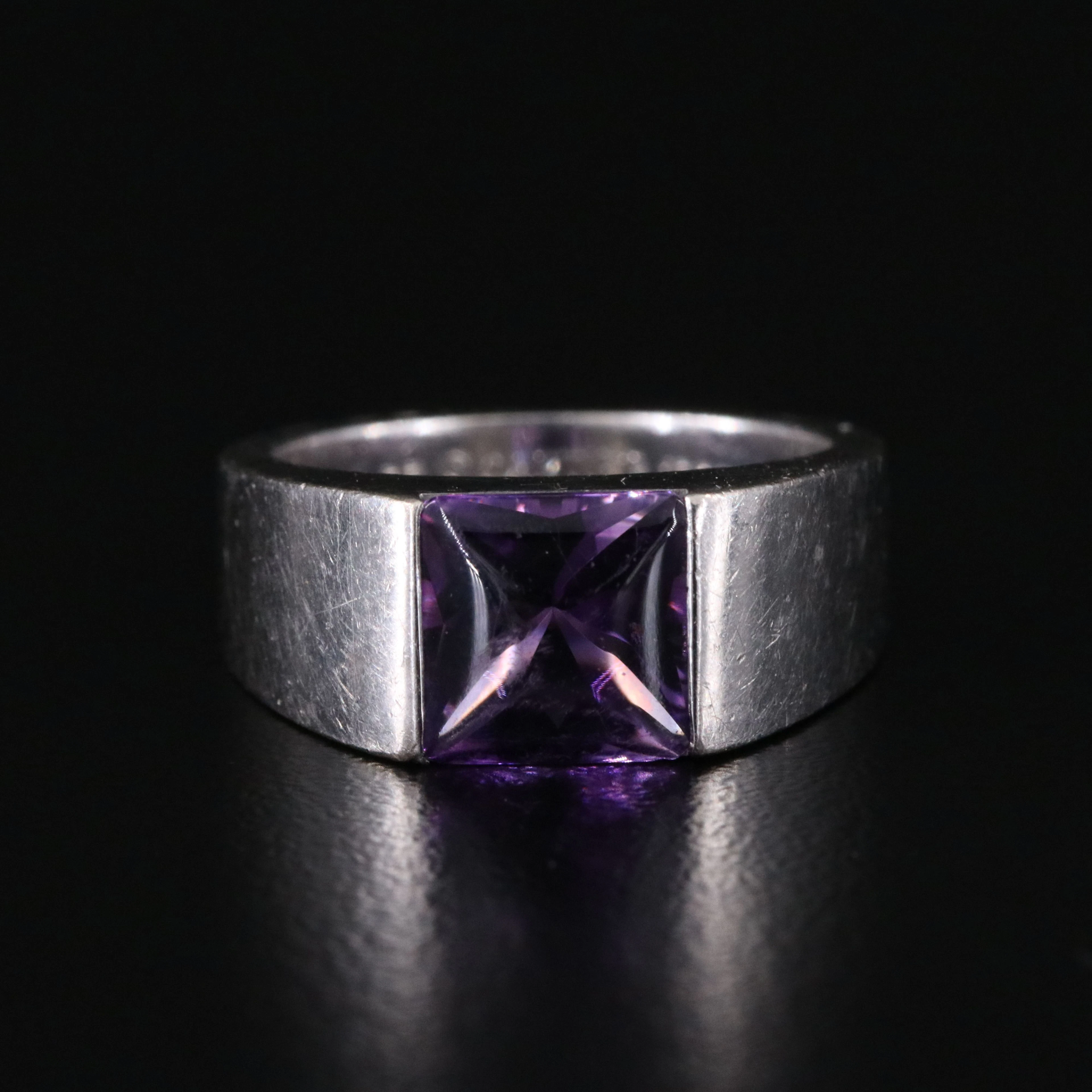 Cartier 18K Amethyst Tank Ring