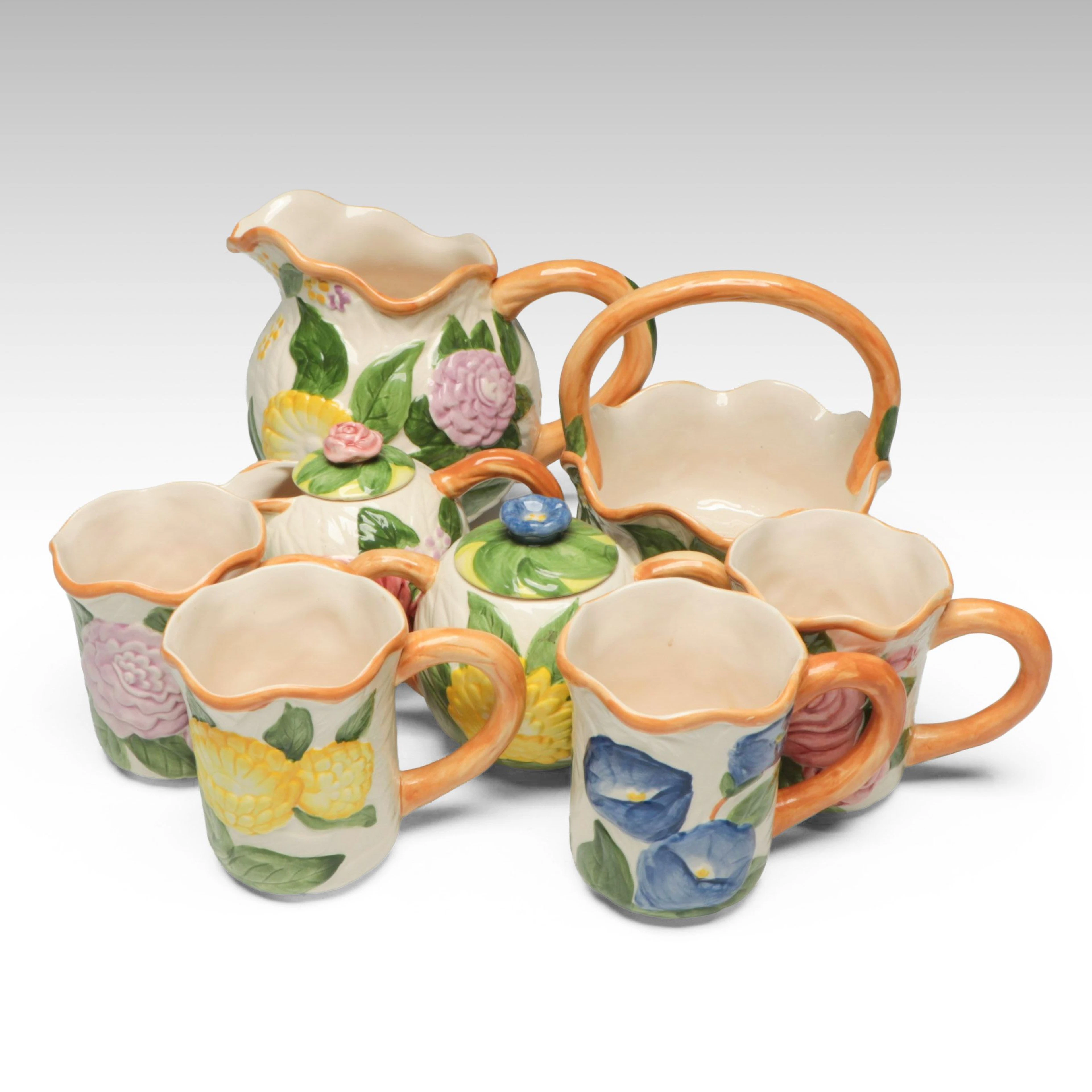 Strata Group "Fleurs Du Jardin" Ceramic Pitcher, Mugs and More