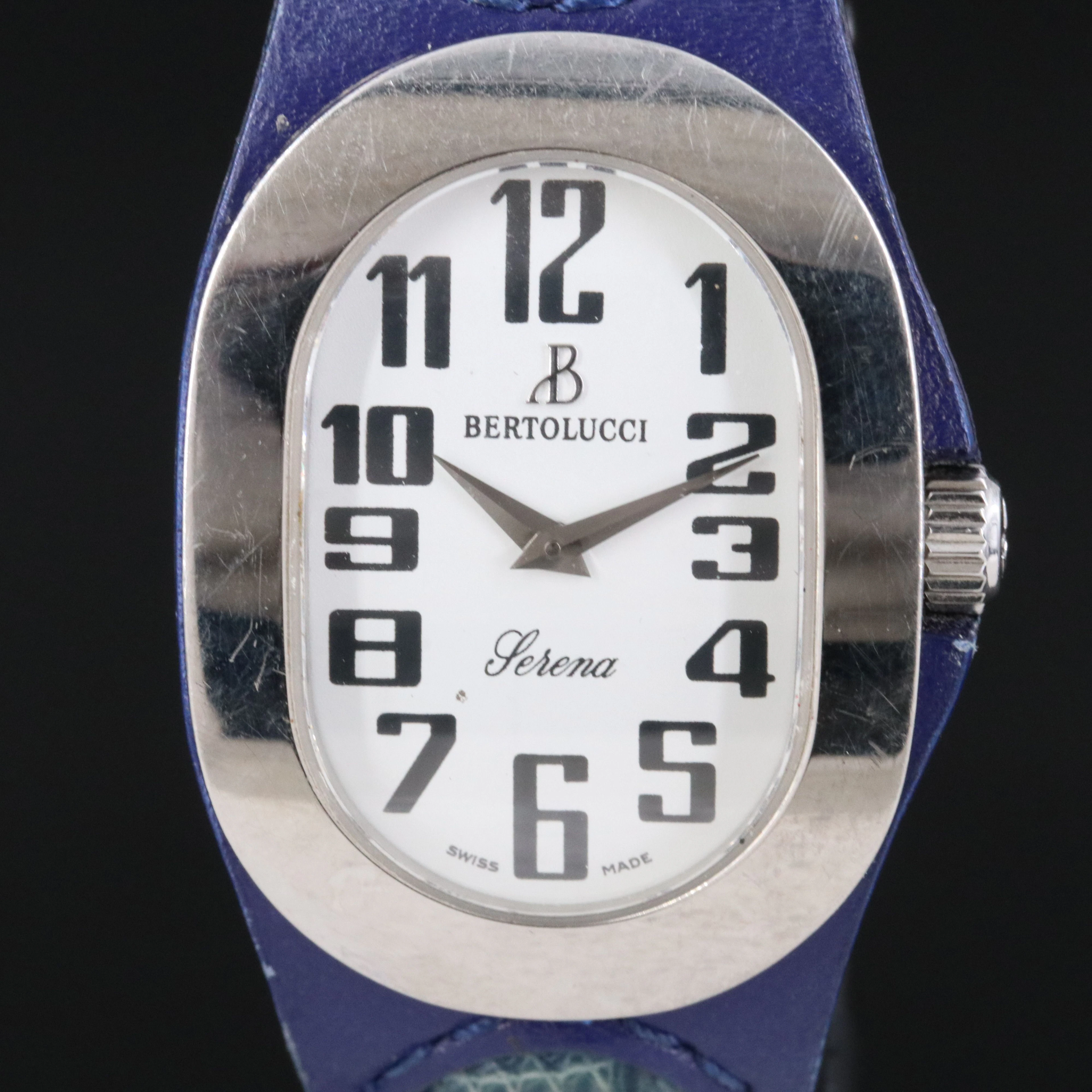 Bertolucci Serena Stainless Steel Oval Swiss Quartz Watch