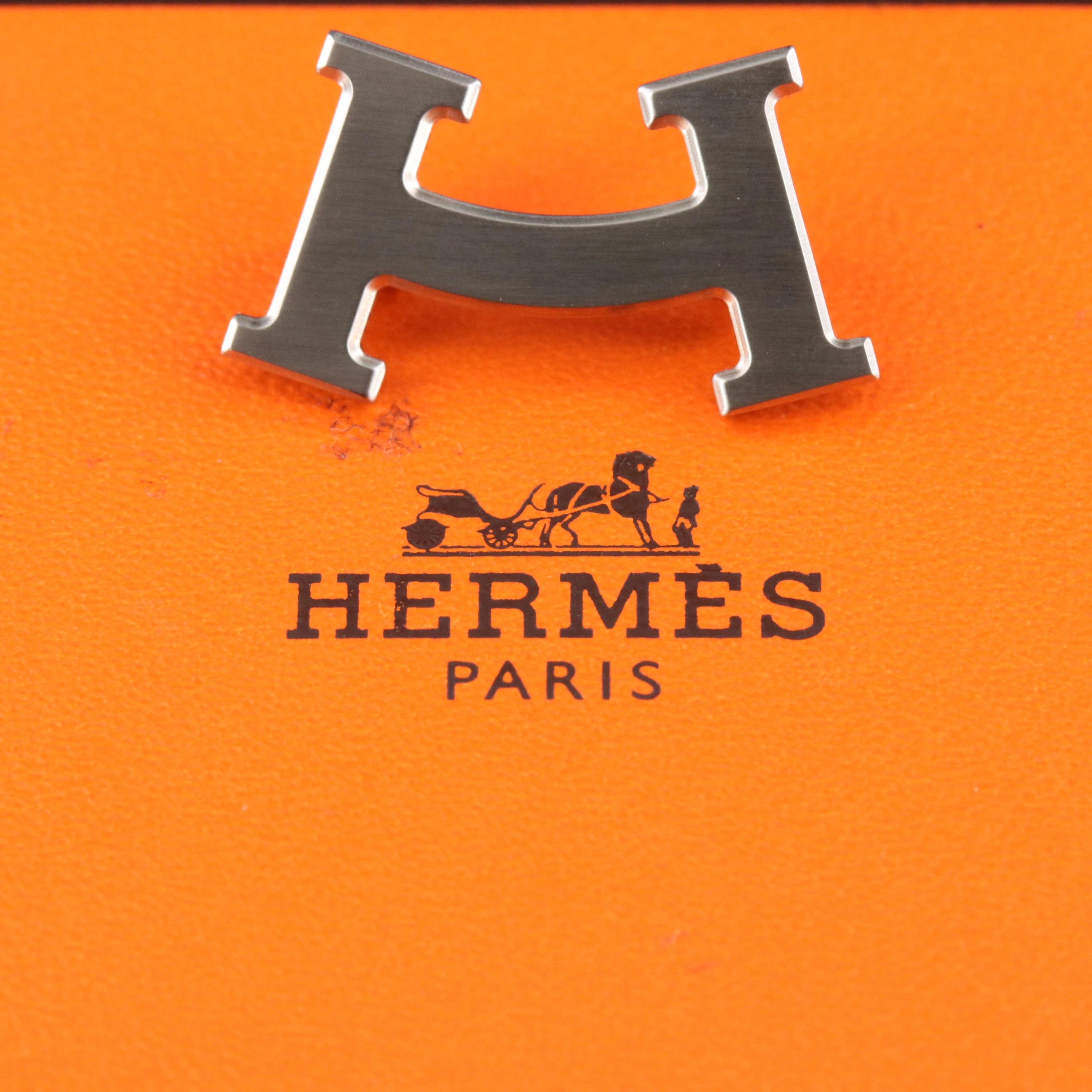 Hermès Smile Brooch in Silver Tone Brushed Finish