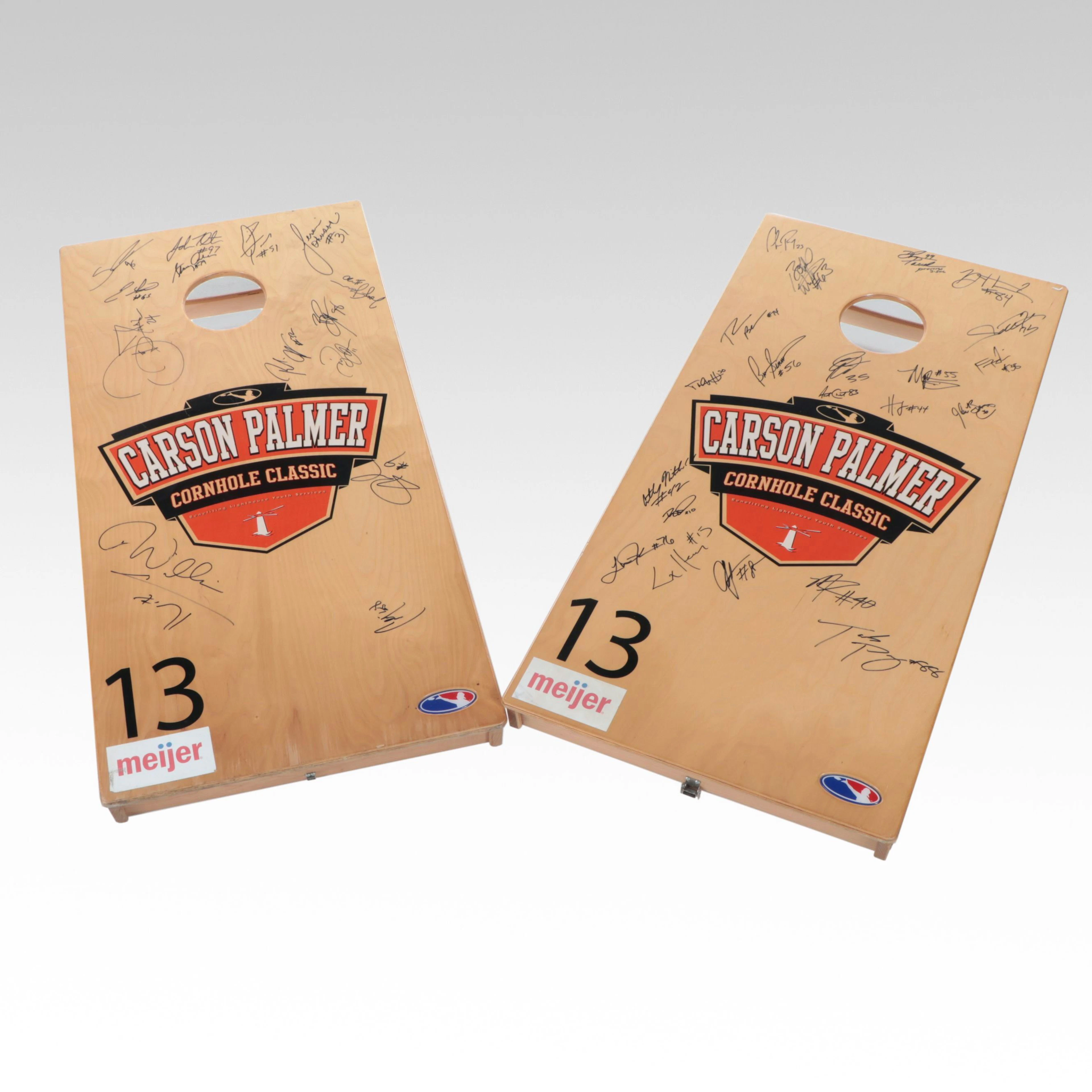2006 Cincinnati Bengals Team Signed Cornhole Boards with Carson Palmer and More