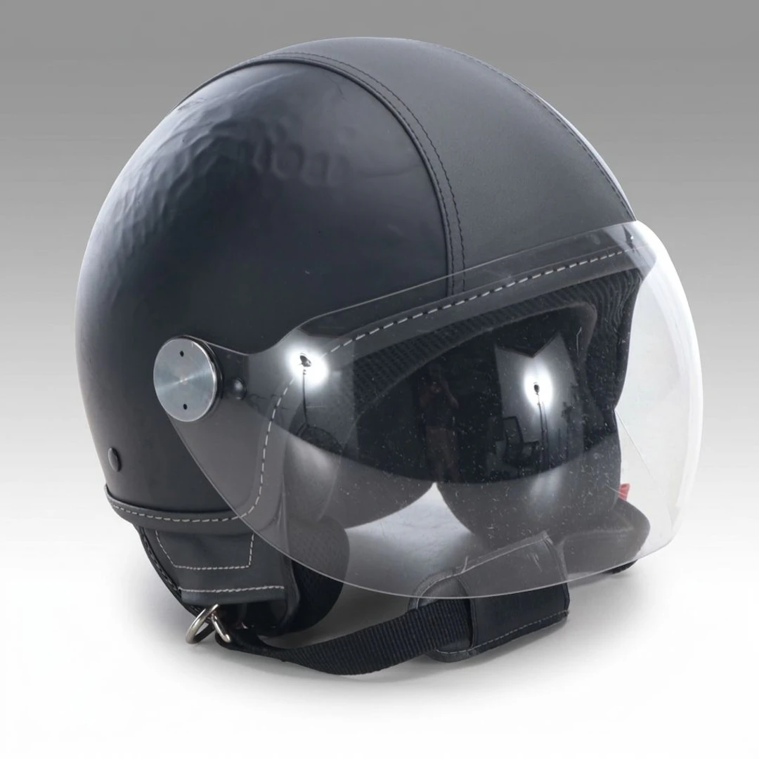 Piaggio Vespa Copter Leather-Wrapped Motorcycle Helmet with Visor