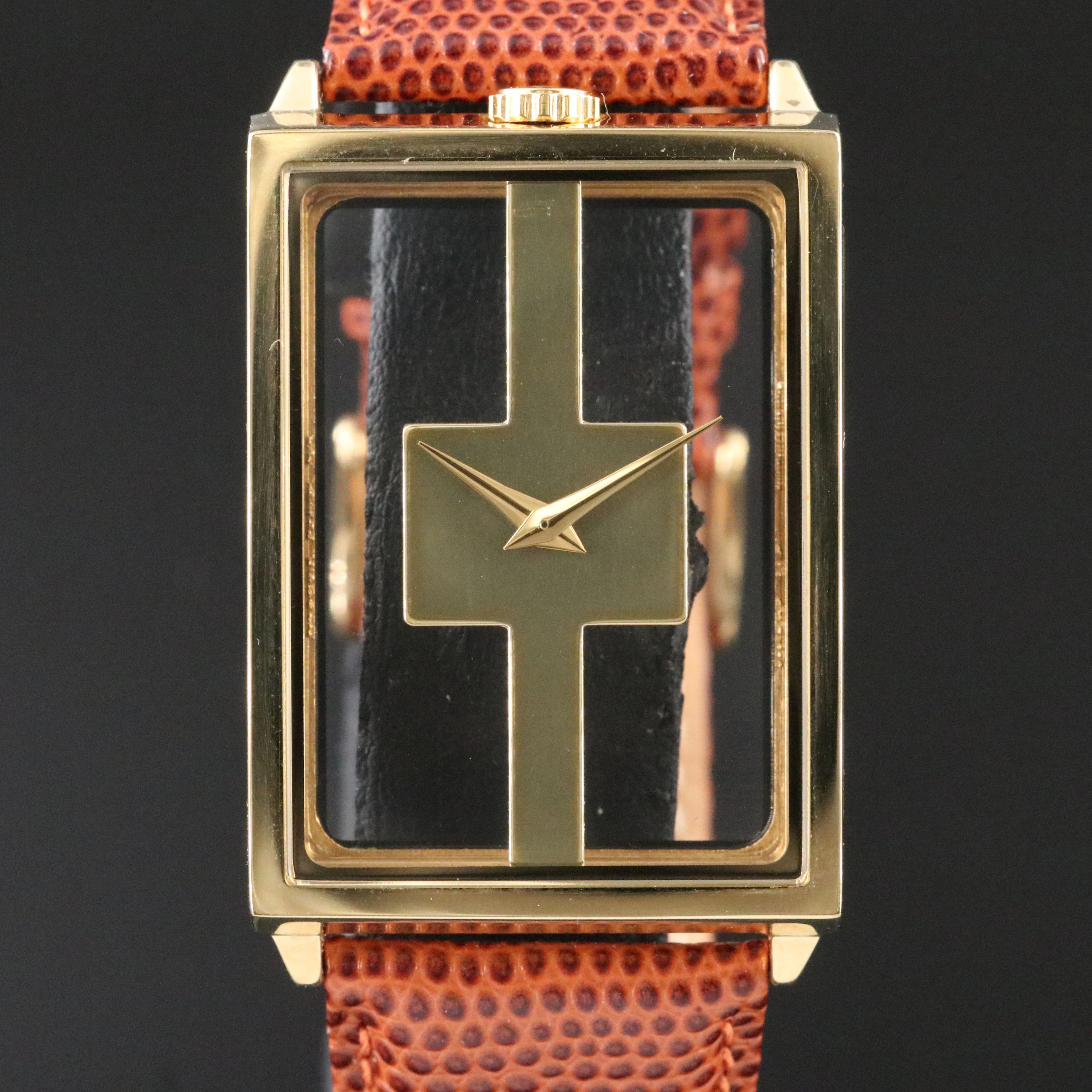 Akribos XXIV Spacely Floating Dial Gold-Tone Watch