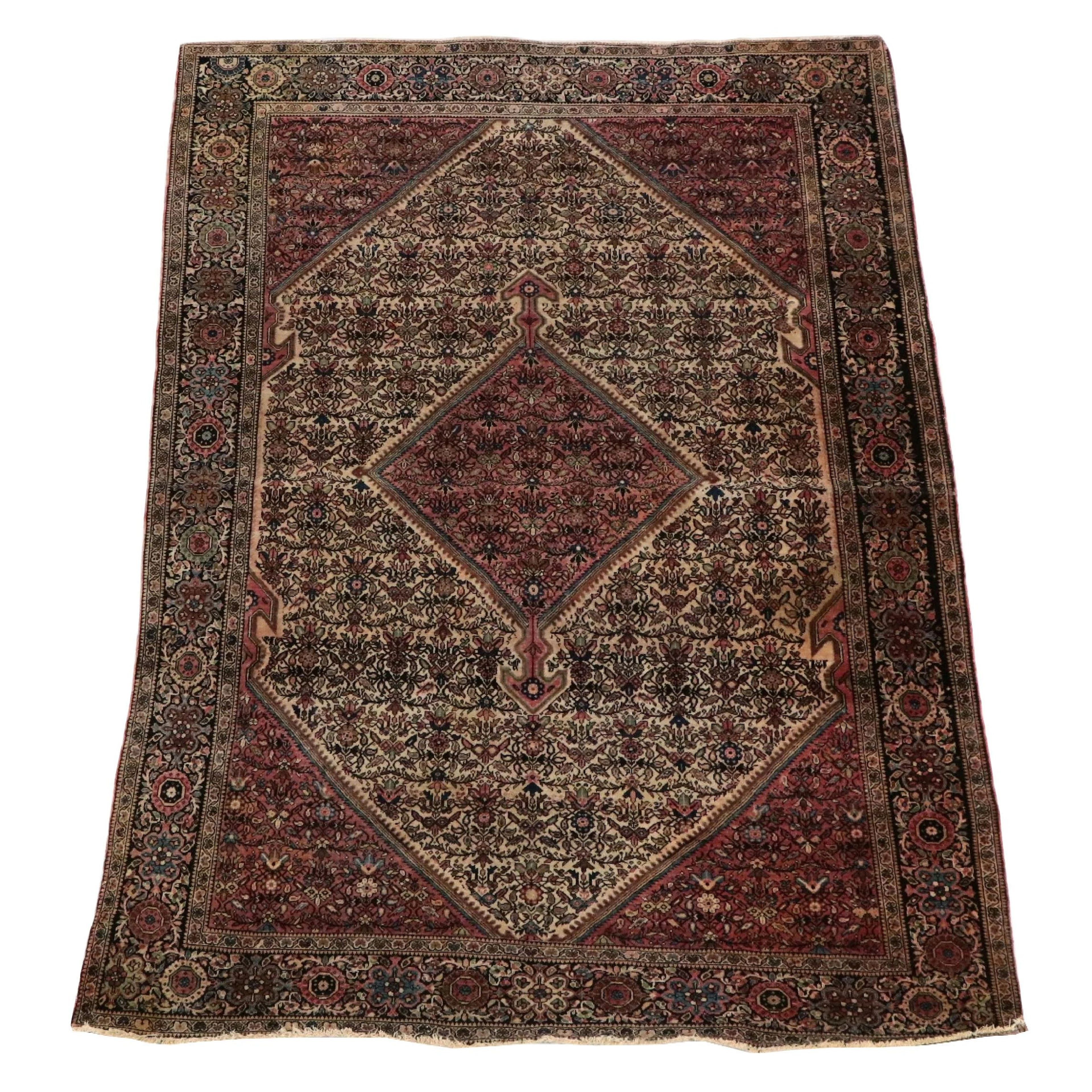 4'1 x 6'4 Hand-Knotted Persian Bijar Area Rug
