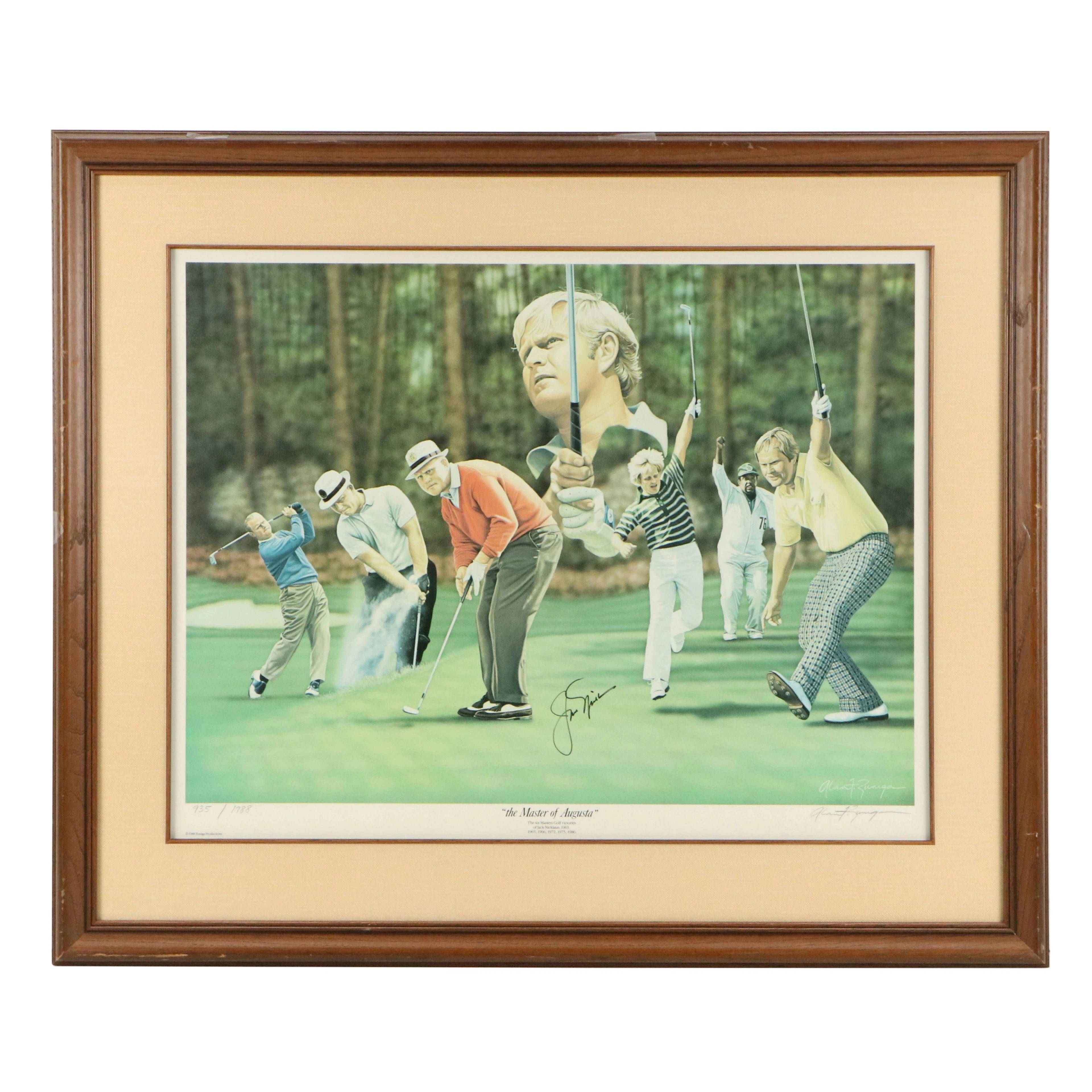 Jack Nicklaus Signed Offset Lithograph Golf Poster "The Master of